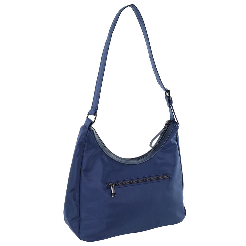 Pierre Cardin Womens Classic Nylon Geometric Shoulder Quilted Hobo Bag - Navy