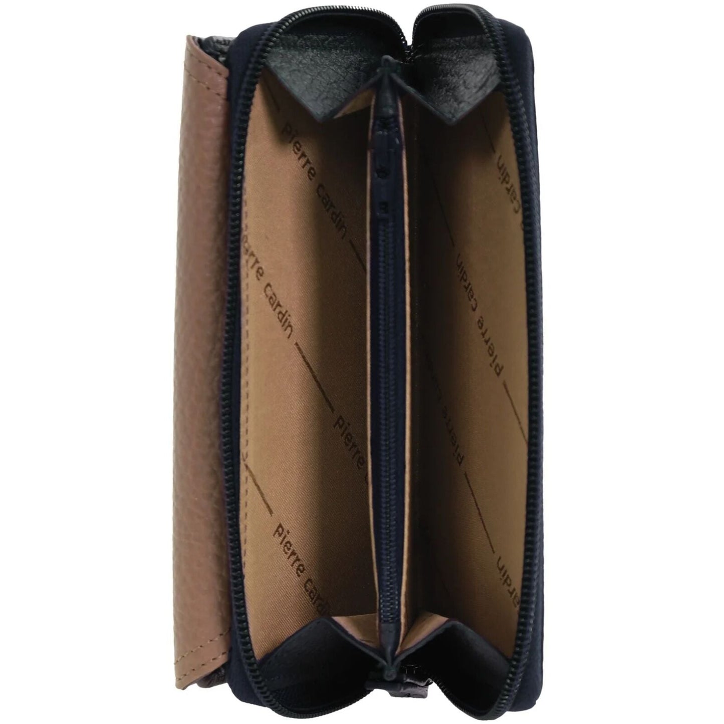 Pierre Cardin Ladies Tri-Fold Tab Wallet in Navy/Taupe-3
