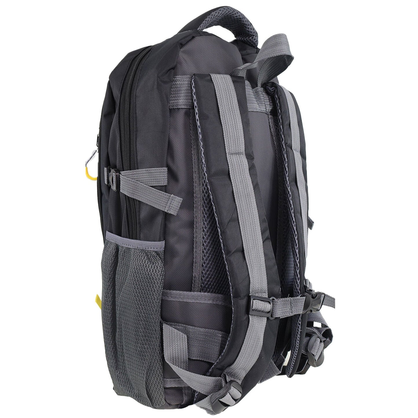 Pierre Cardin Mens 30L Nylon Adventure Travel Hiking Backpack Bag in Black