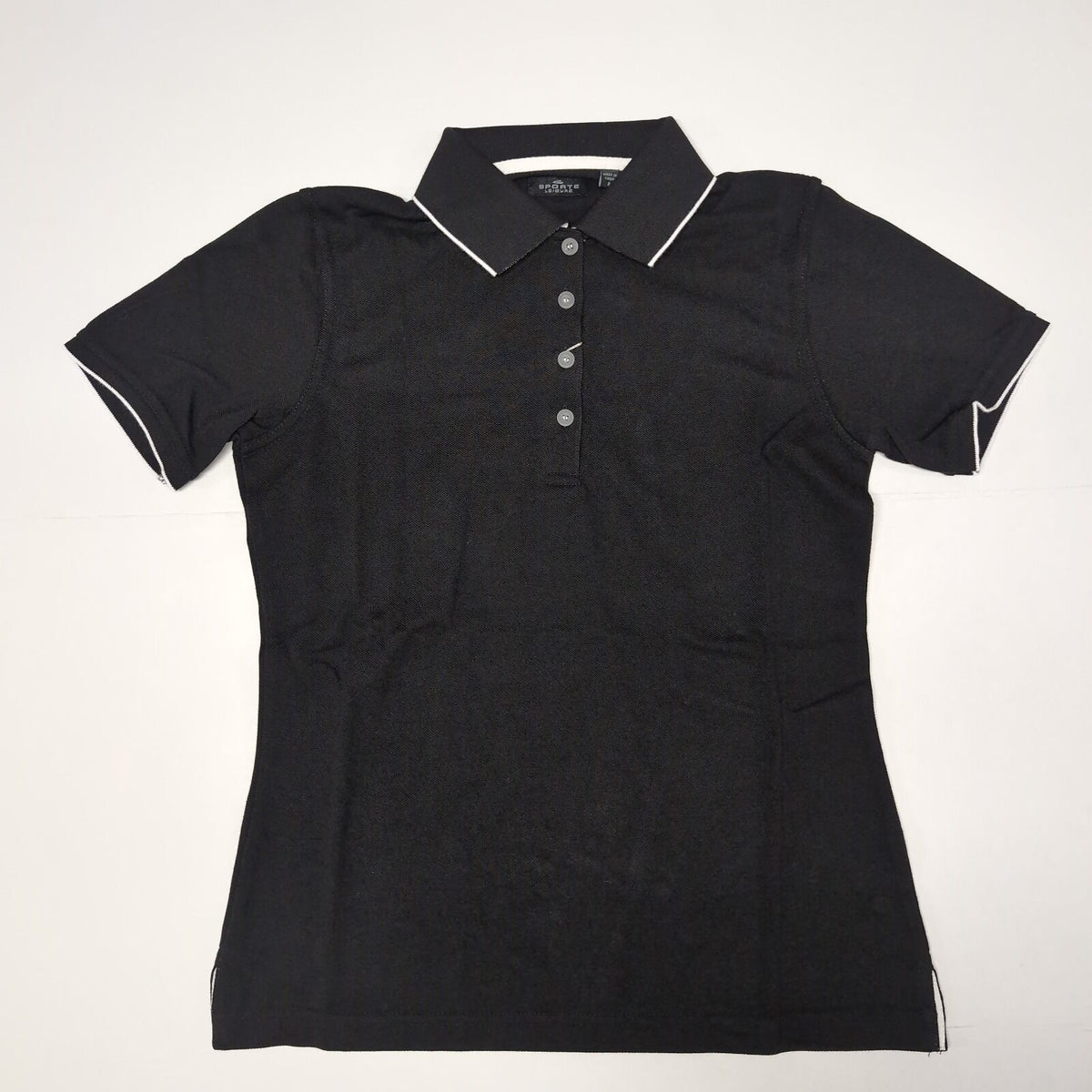 Sporte Leisure Womens "Duet" Short Sleeve Pique Polo Shirt in Black
