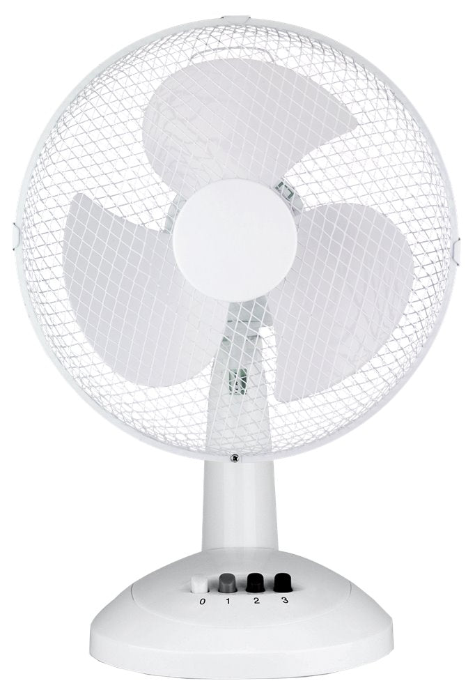 3x Sheffield 40cm Desk/Table Fan with 3 Speed Settings & Carry Handle in White (PL706)