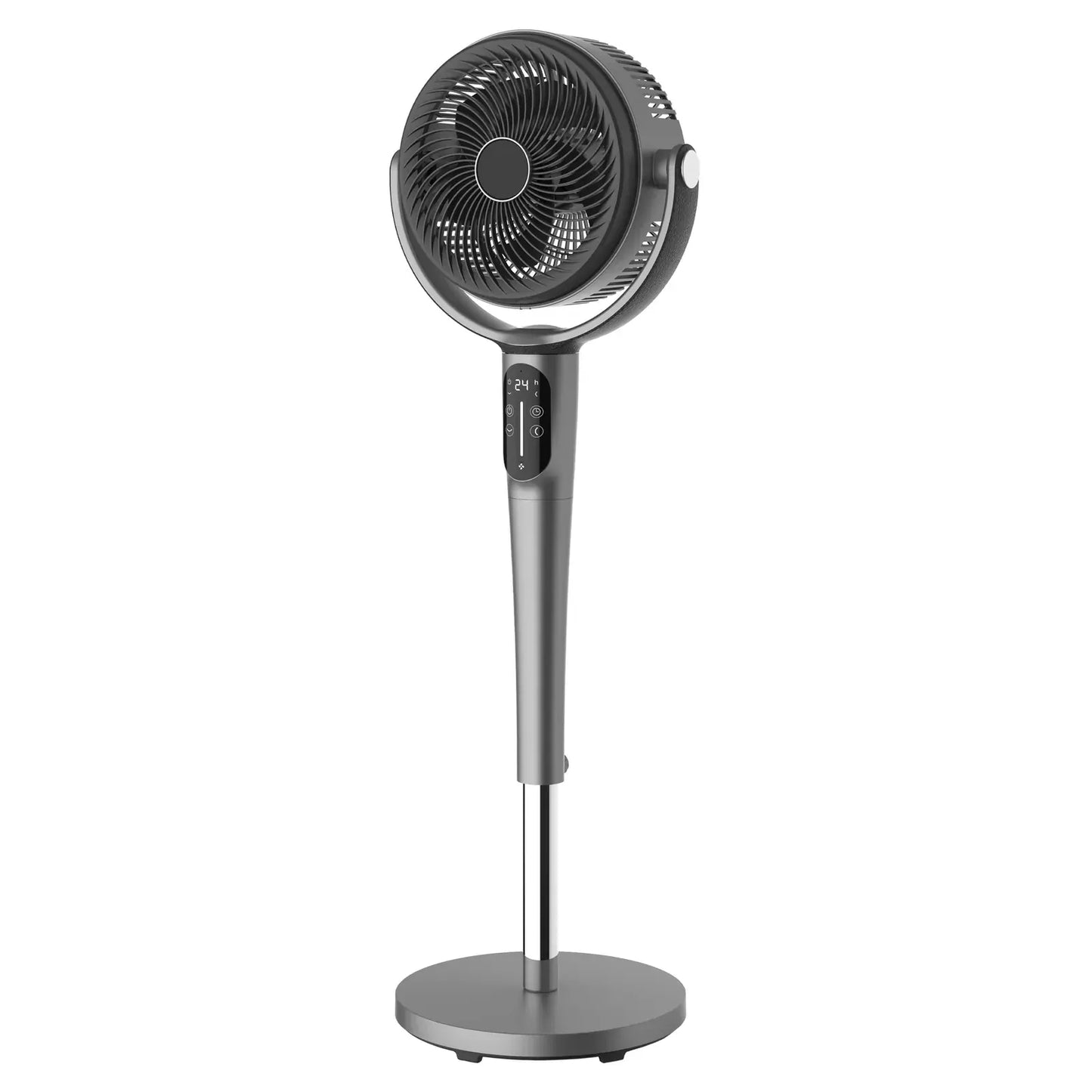 2x Sheffield 3D Pedestal Circulator Fan w/ LCD & Remote Control (PLA1955) in Grey