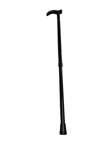 Metal WALKING STICK Travel Extendable Pole Compact Adjustable Lightweight - Black-3