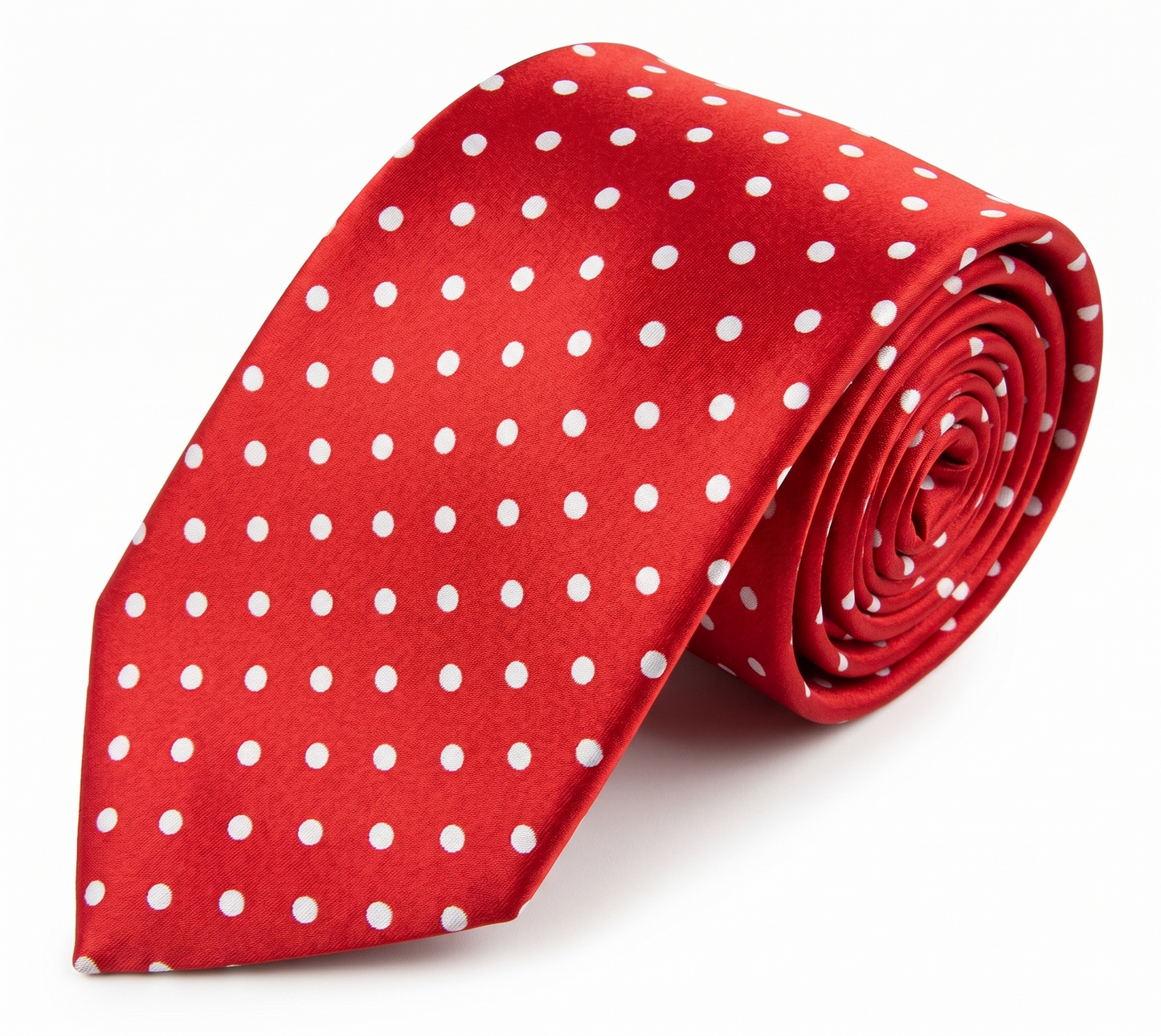Formalaties Polka Dot 8cm Mens Satin Tie in Red/White