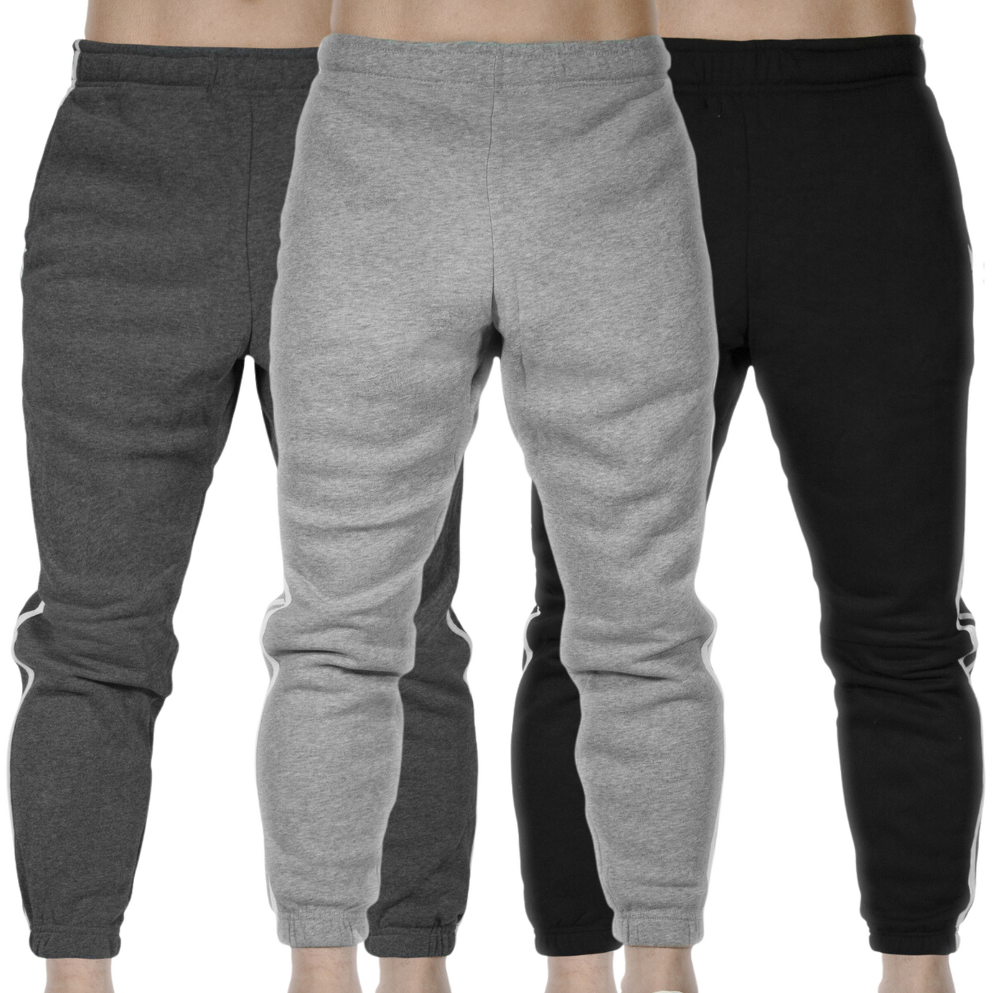 Mens Fleece Skinny Track Pants Jogger Gym Casual Sweat Trackies Warm Trousers-1