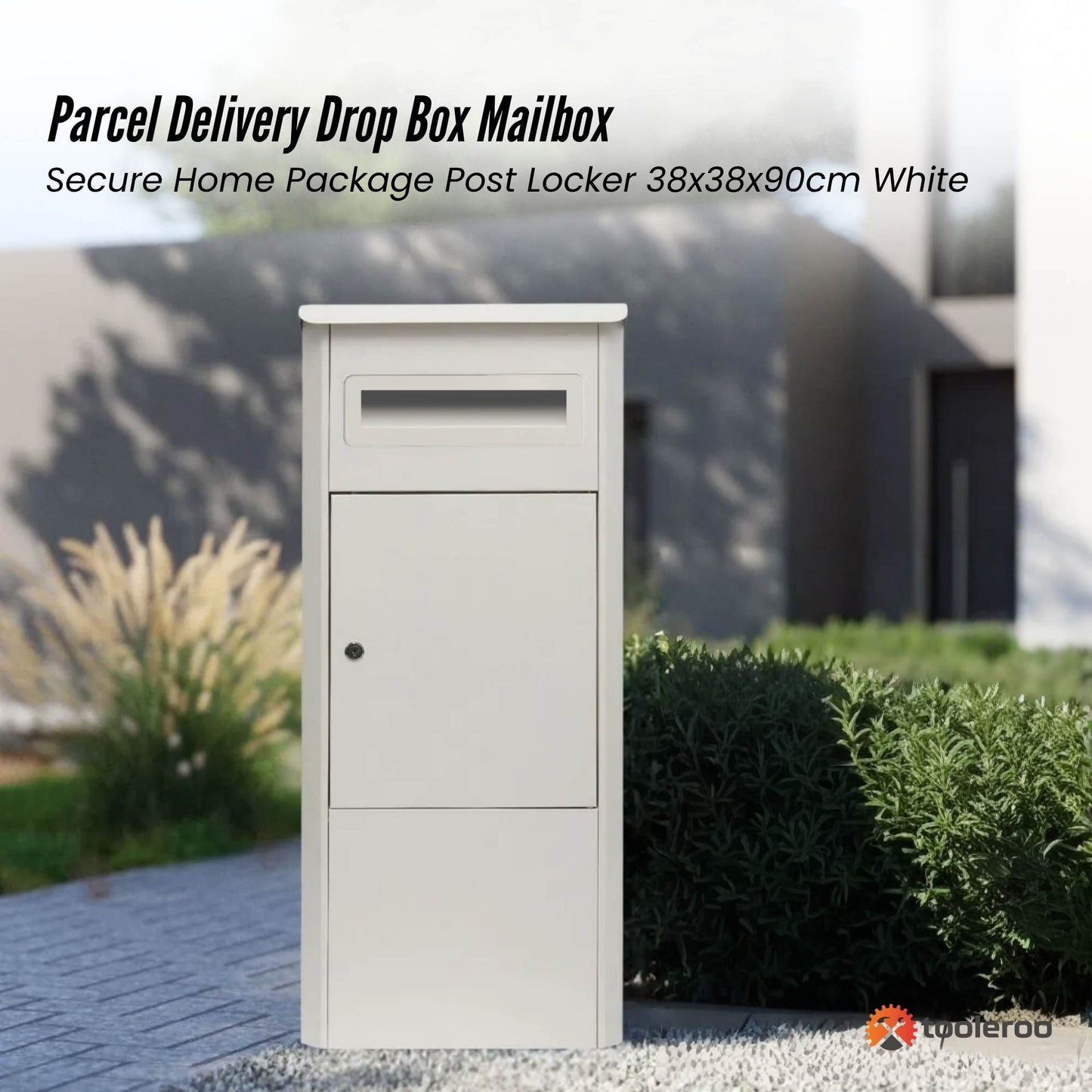 Parcel Delivery Drop Box Mailbox - Secure Home Package Post Locker 38x38x90cm White-1