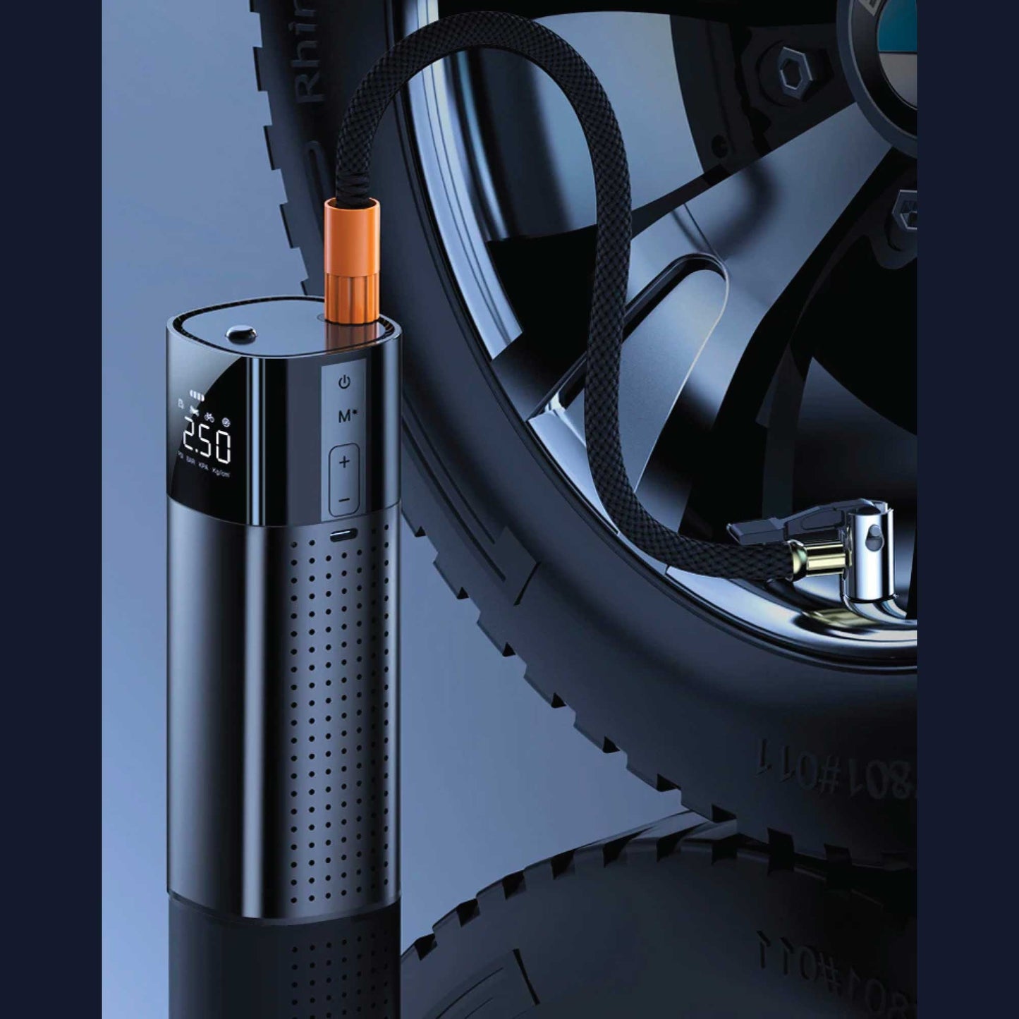 Portable Tyre Inflator - Rechargeable Car Bike Tire Air Pump Compressor-1