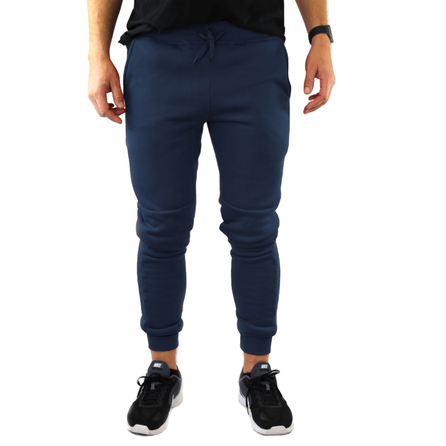 Mens Skinny Track Pants Joggers Trousers Gym Casual Sweat Cuffed Slim Trackies Fleece-9
