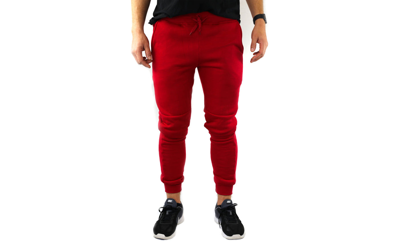 Mens Skinny Track Pants Joggers Trousers Gym Casual Sweat Cuffed Slim Trackies Fleece-32