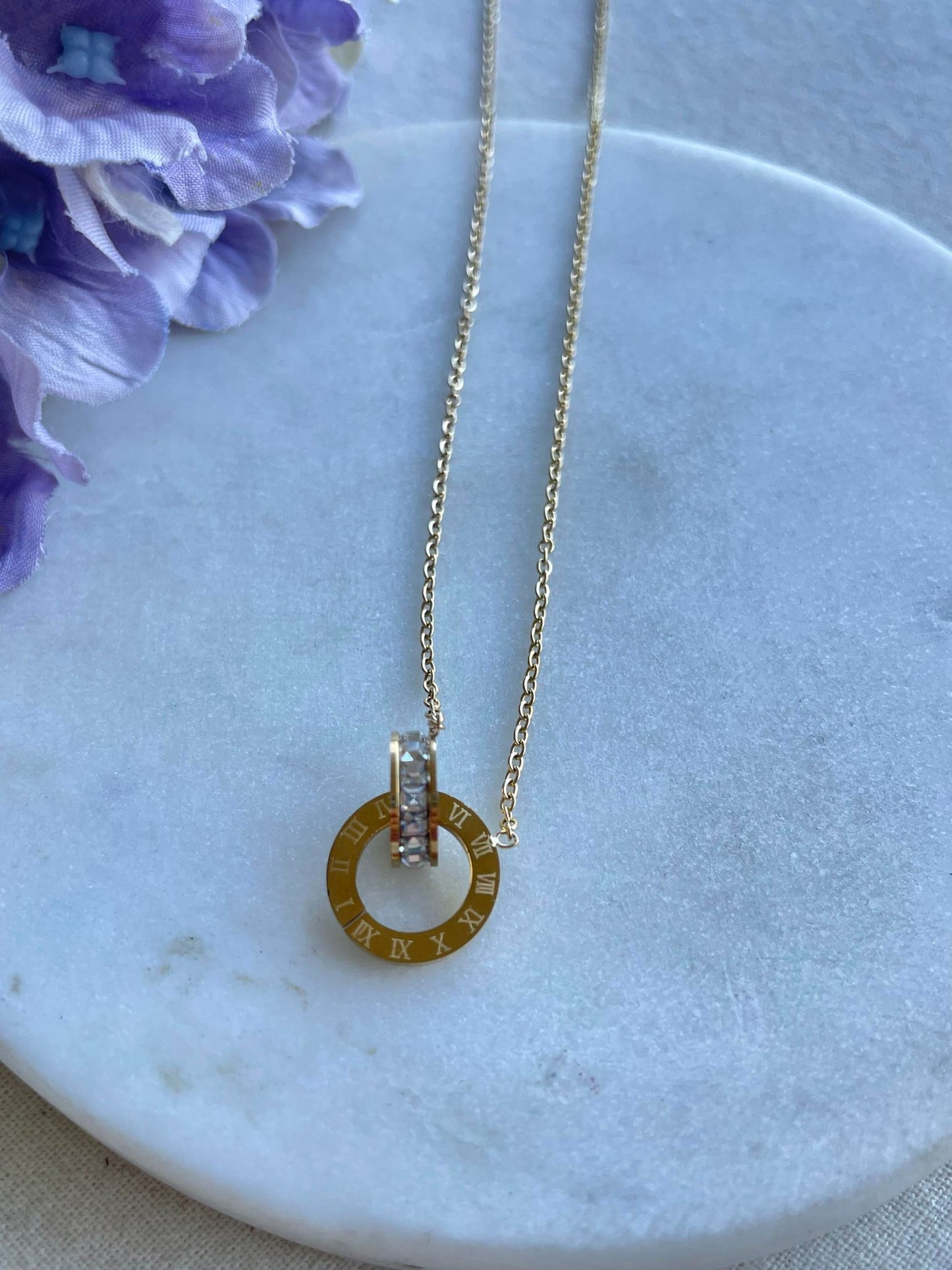 Rings on time gold necklace – Tarnish Proof Jewellery-2