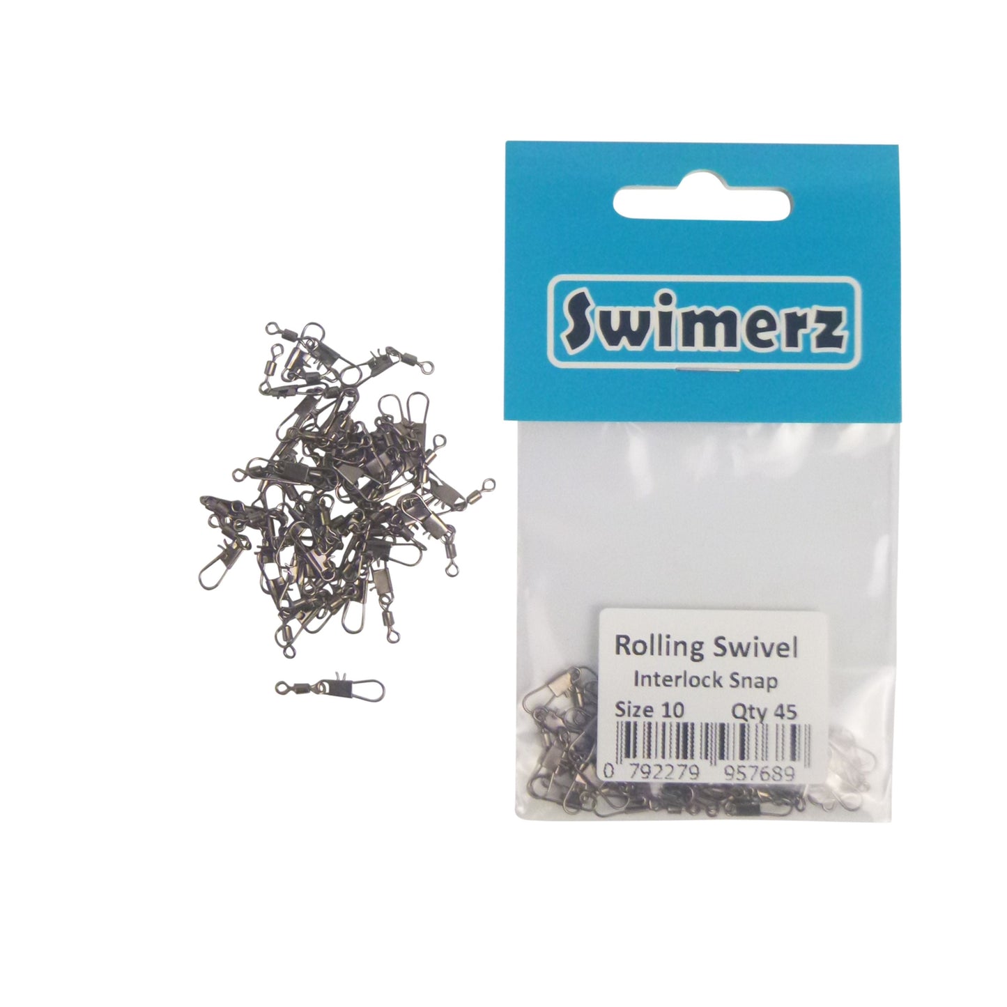 Swimerz Rolling Swivel w Interlock Snap, Size 10, 45 pack-2