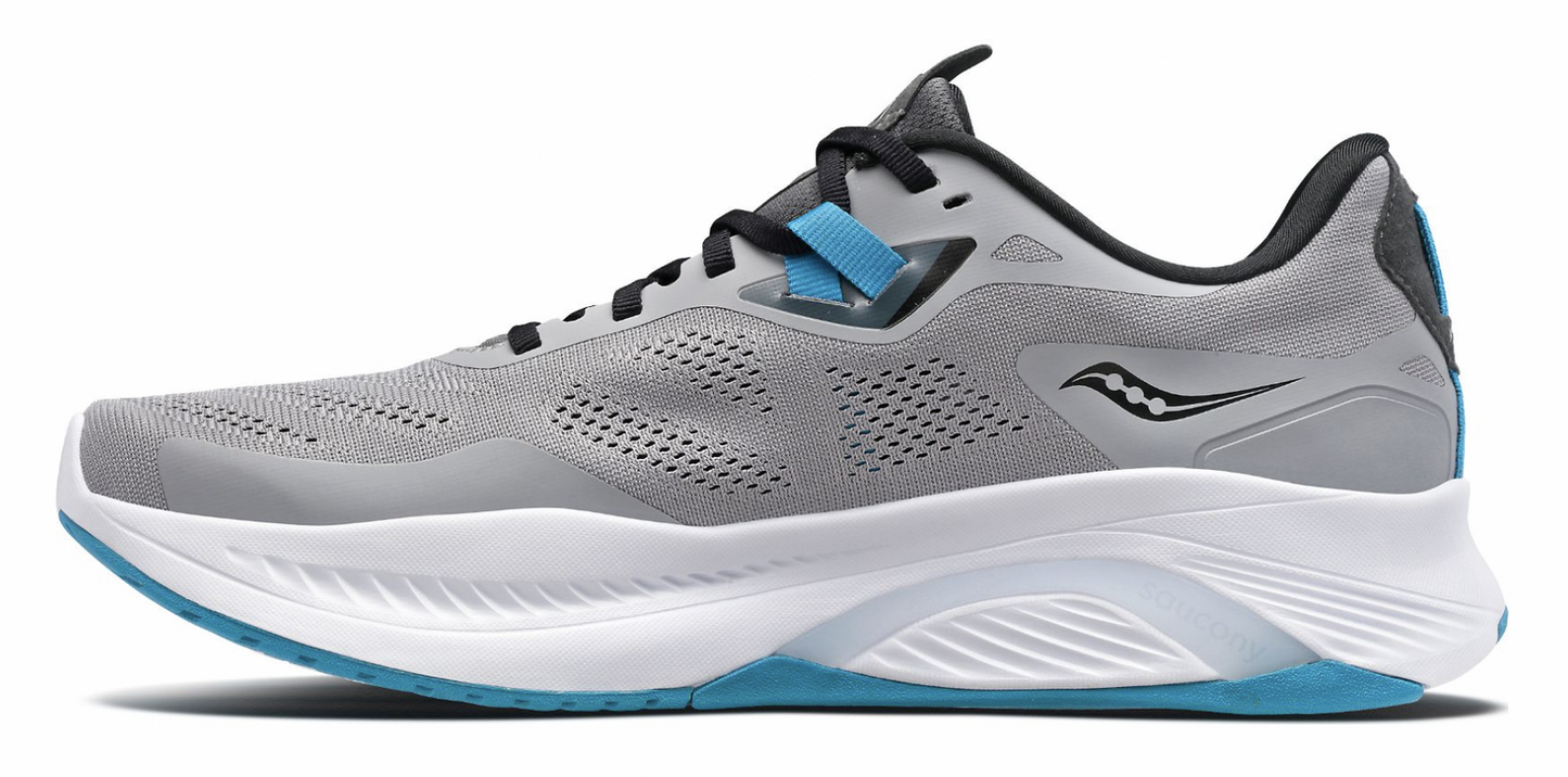 Saucony Mens Guide 15 Lightweight Running Sneaker Athletic Shoes - Alloy/Topaz-4