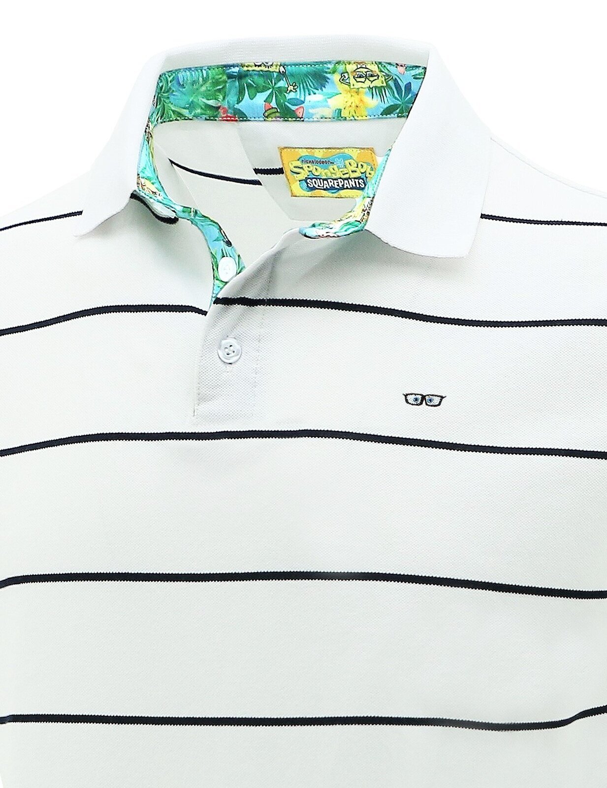 SpongeBob Squarepants Mens Polo Shirt - White Stripe-4
