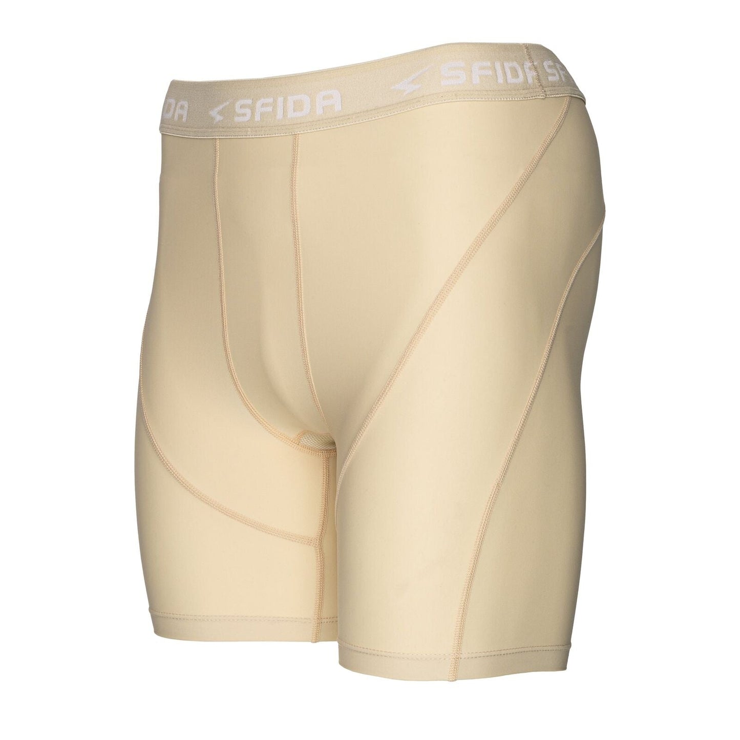 Sfida Mens Compression Half Shorts - Beige (Sports Base Layer)-3