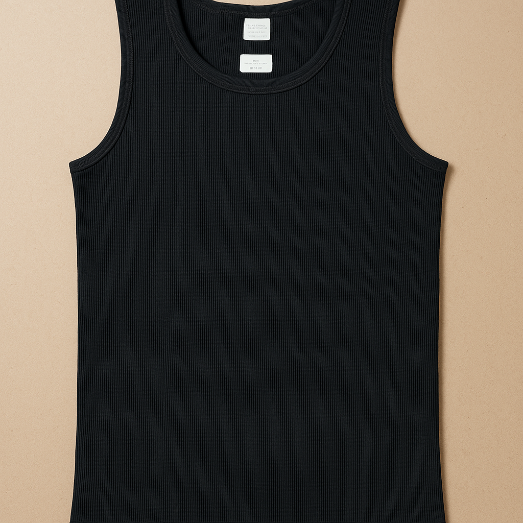 Mens Thermal Cotton Singlet Top Sleeveless Warm Underwear Base Layer in Black-3