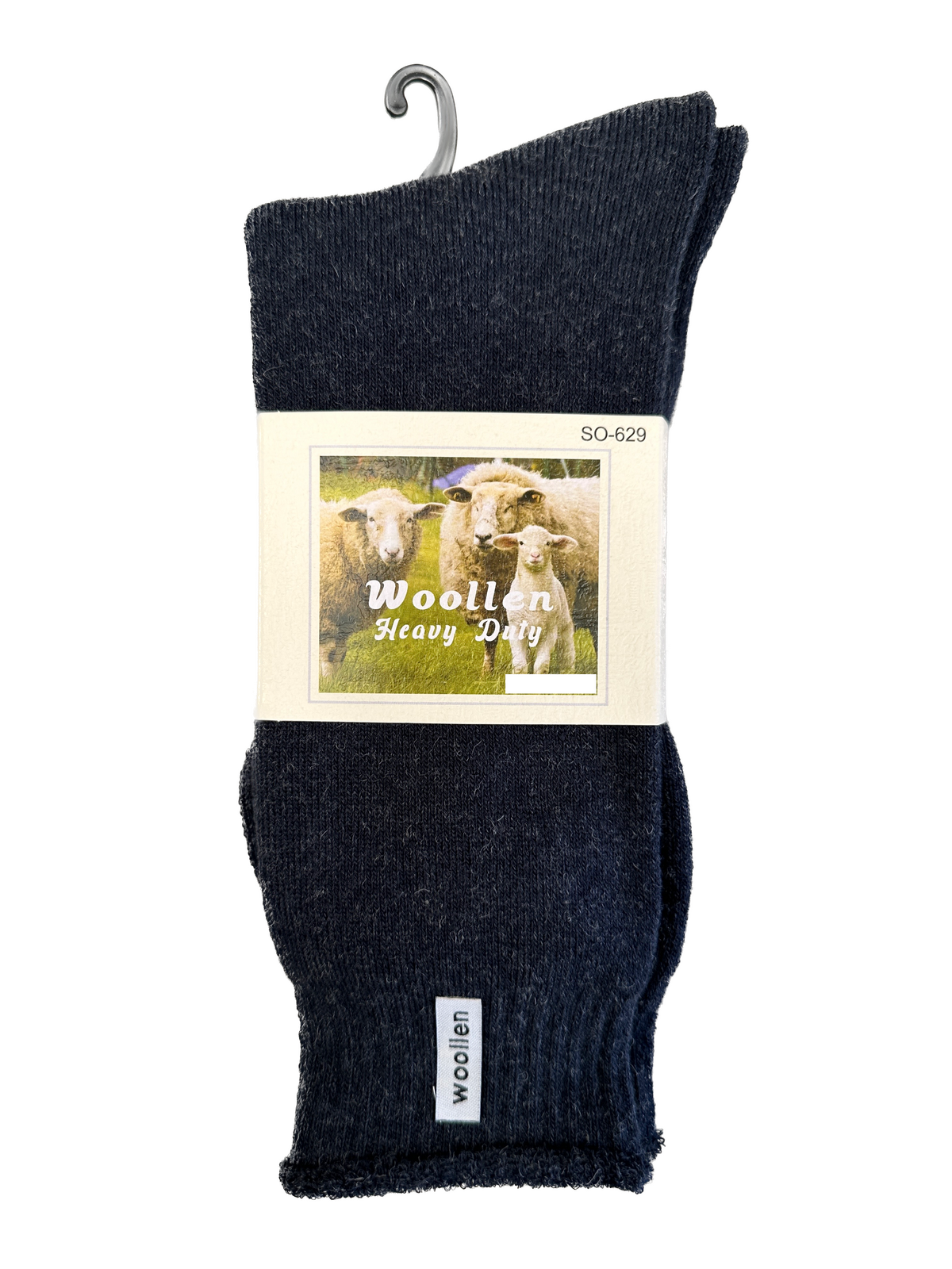 1 Pair Premium Mens Wool Heavy Duty Thick Work Socks Cushion Woolen - Navy-0