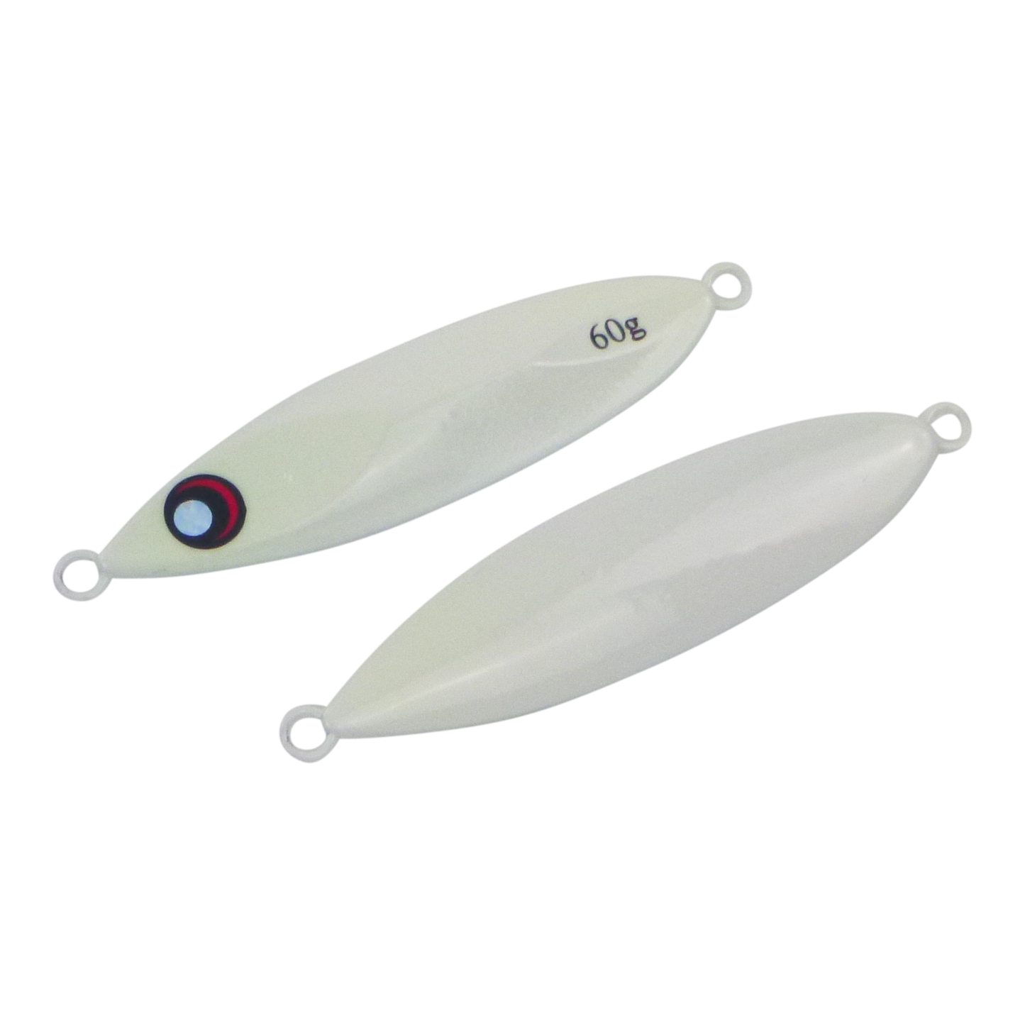 Finesse Slow Pitch Flutter Jig, 60gm, Lumo White, 2 pack-0