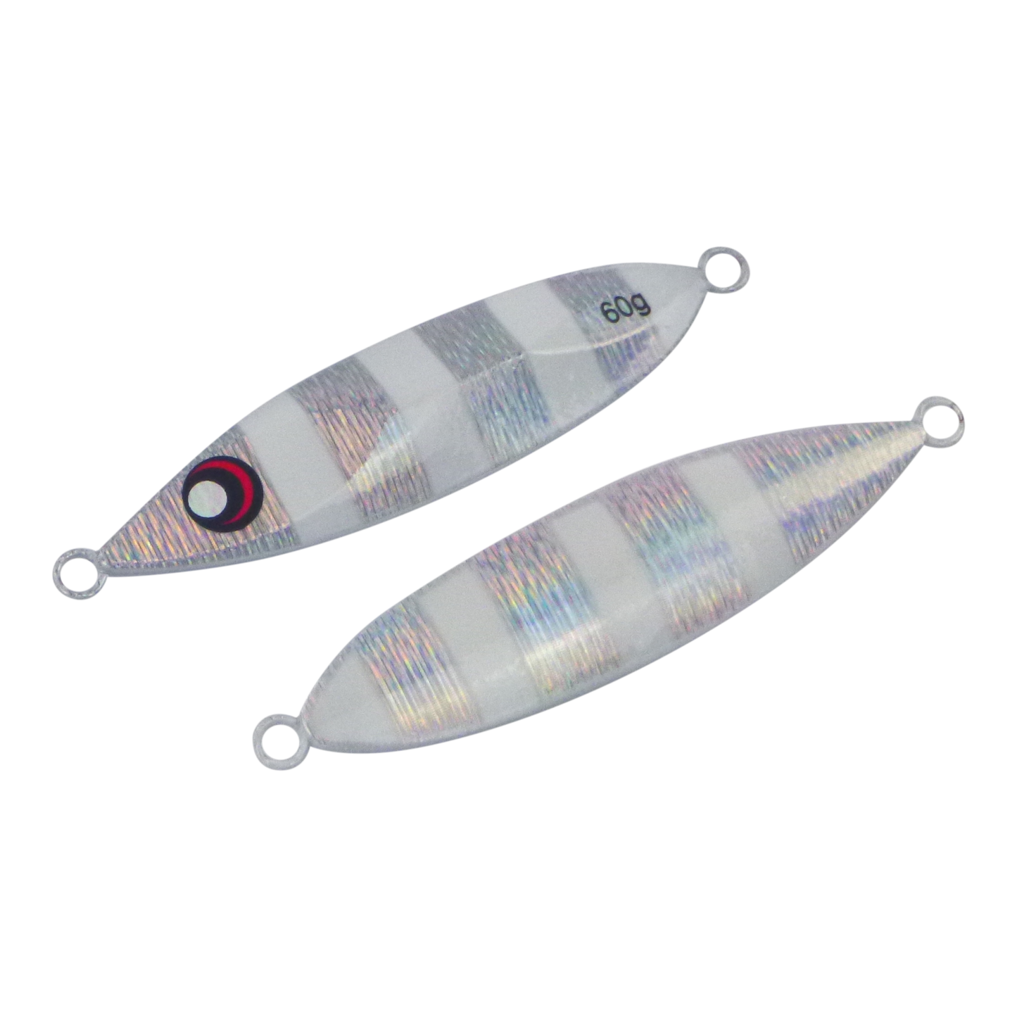 Finesse Slow Pitch Flutter Jig, 60gm, Silver White, 2 pack-0