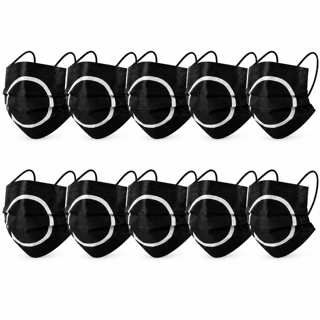 10x Squid Guard Disposable Face Mask Dust Mouth 3 Ply Air Purifying - Circle