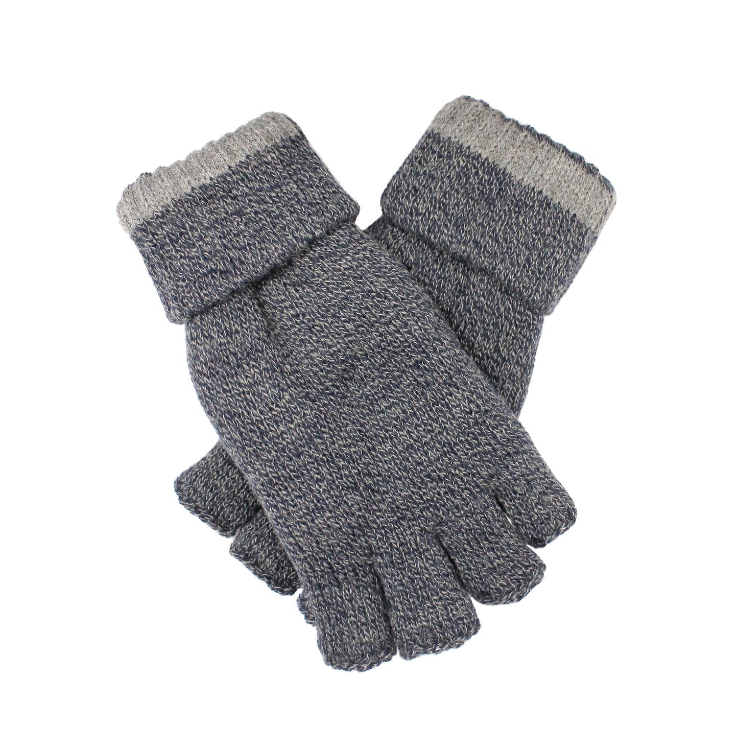 Dents Mens Shooting Gloves - Navy Marle (3M Thinsulate Lined Fingerless Hunting Tactical Gloves)-6
