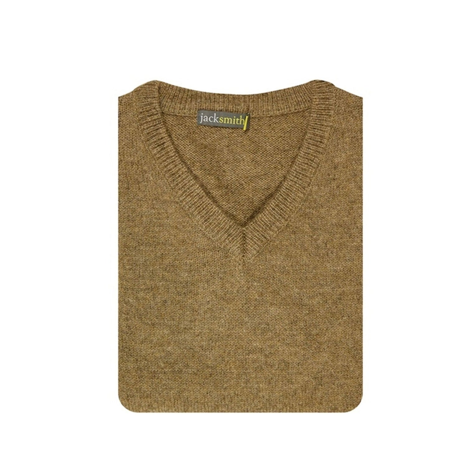 100% Shetland Ragg Wool V Neck Knit Jumper Pullover Mens Sweater Knitted - Nutmeg-4