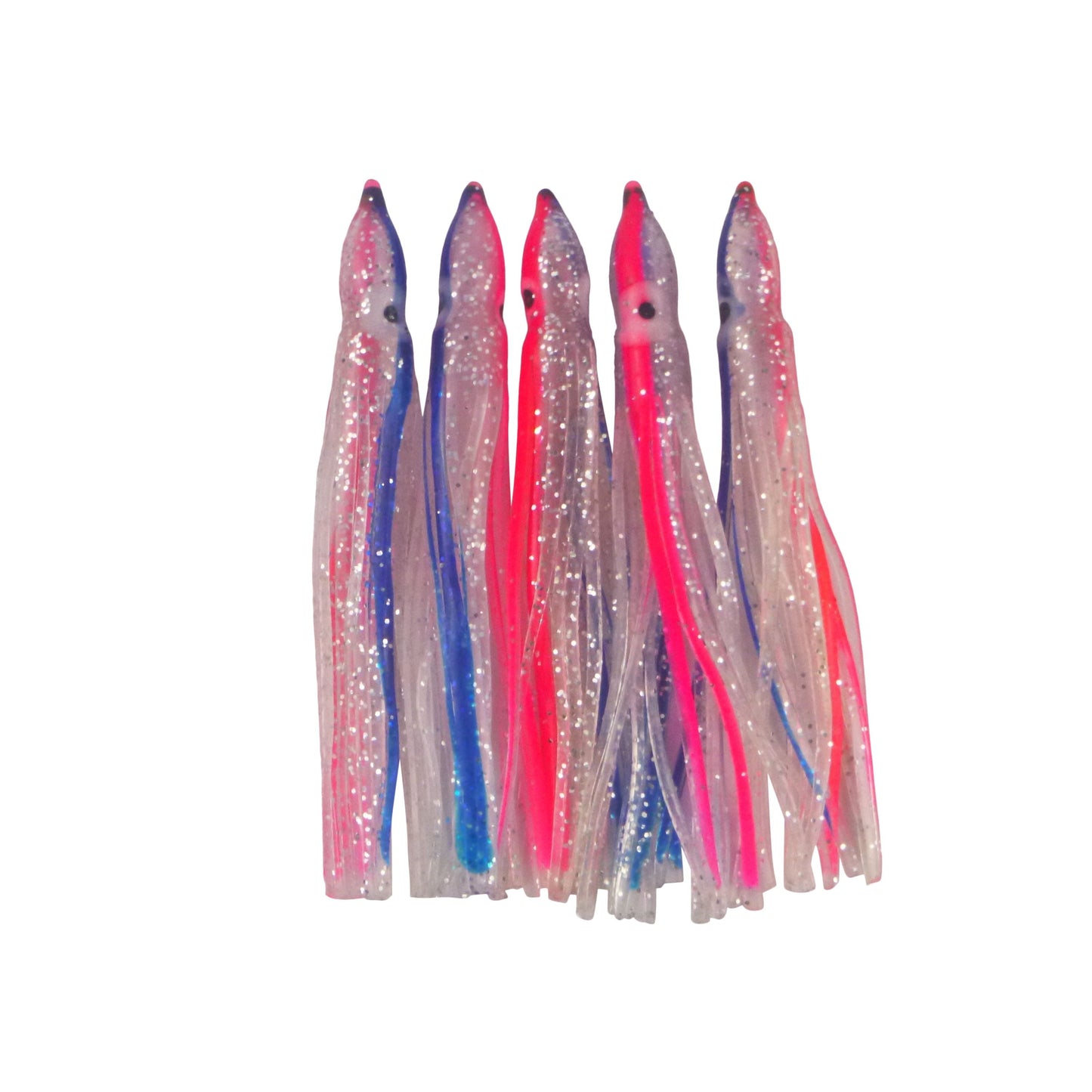 Swimerz Octopus Skirts 100mm Silver Stripe, 5 pack-0
