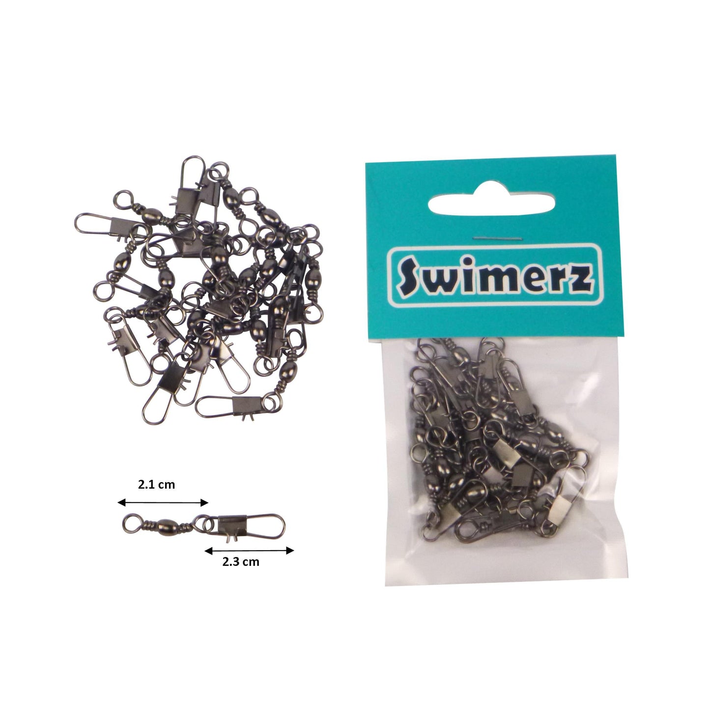 Swimerz Barrel Swivel w Interlock Snap, Size 6, 20 pack-1
