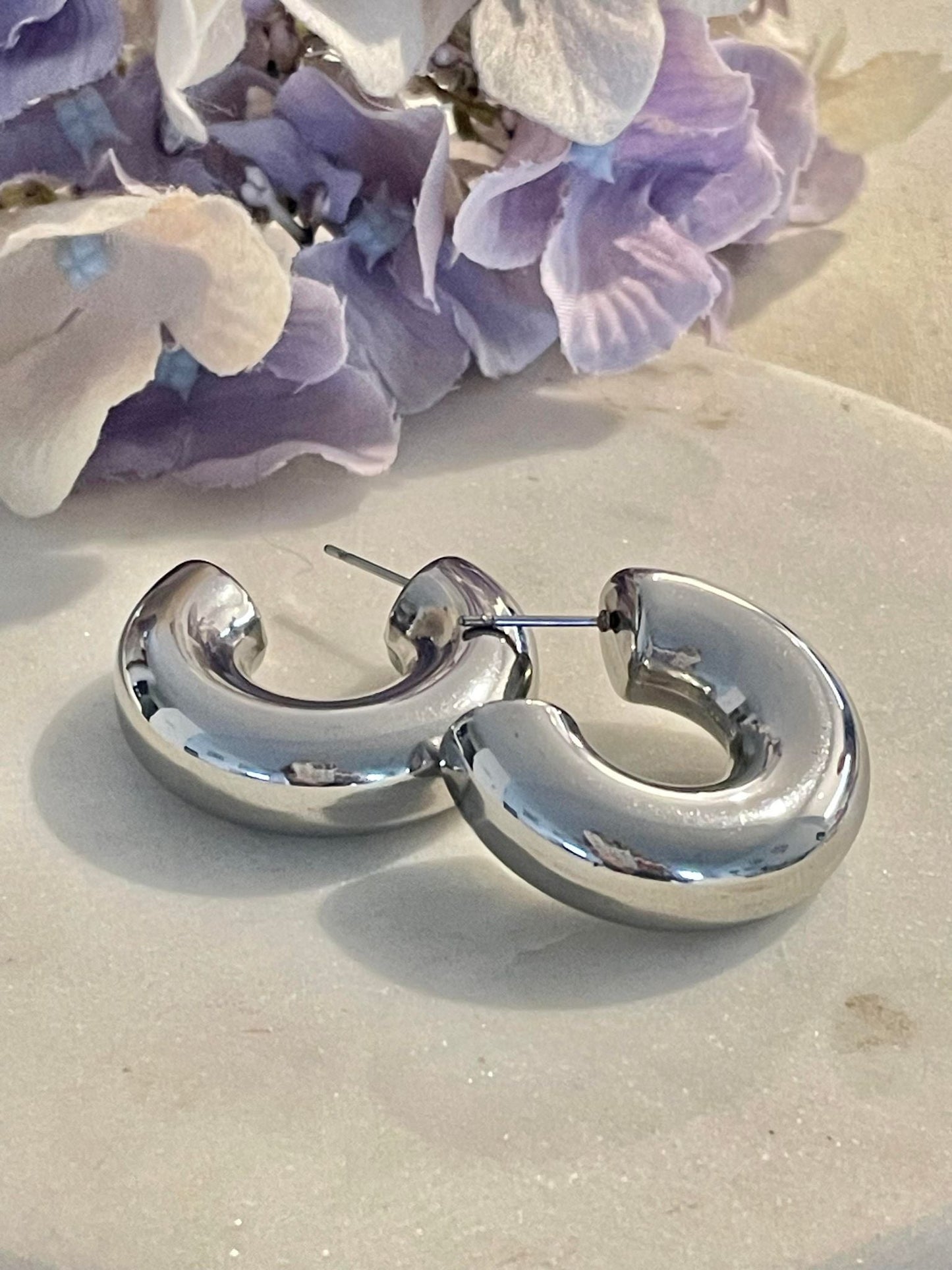Solid silver hoop – Tarnish Proof Jewellery-2