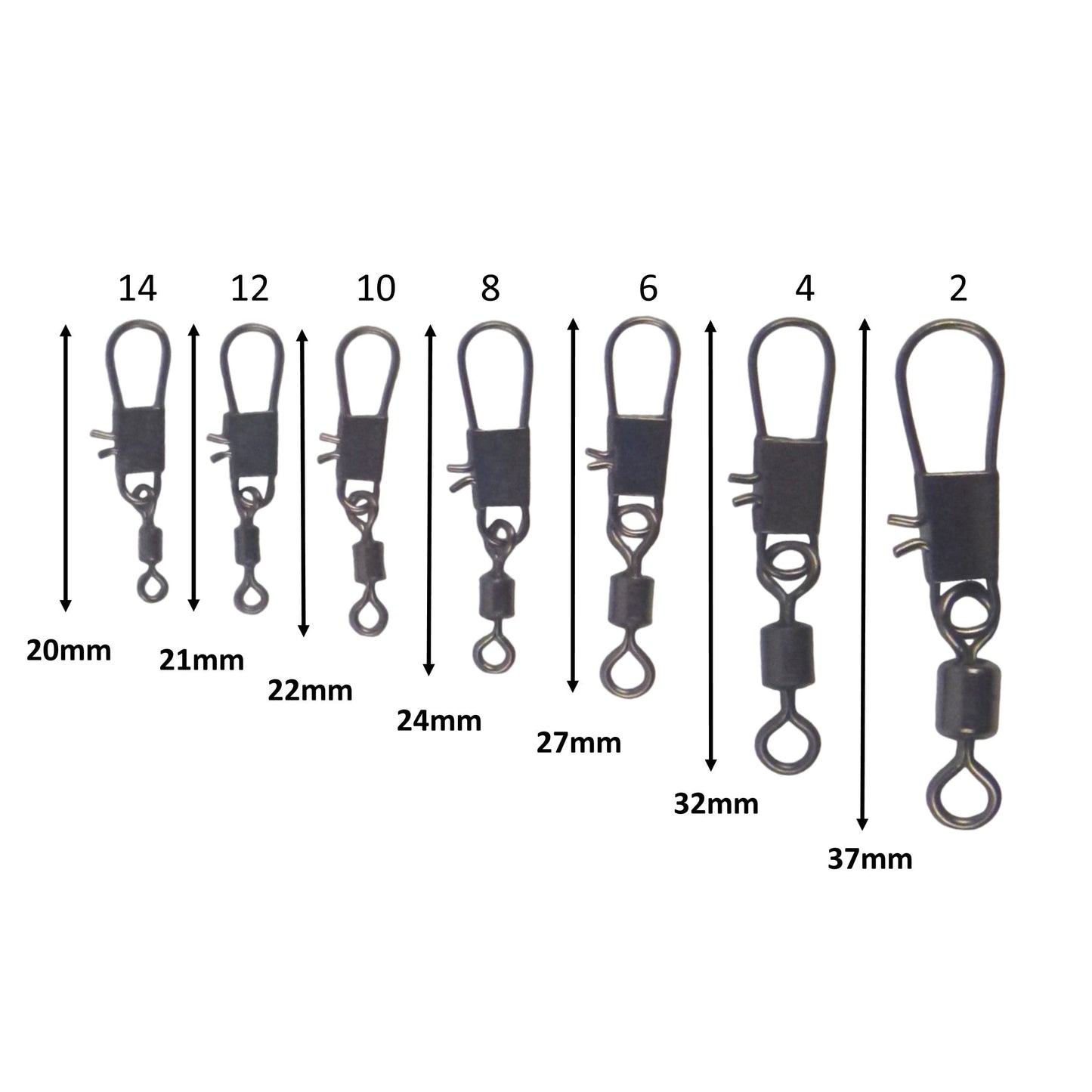 Swimerz Rolling Swivel w Interlock Snap, Size 12, 50 pack-1