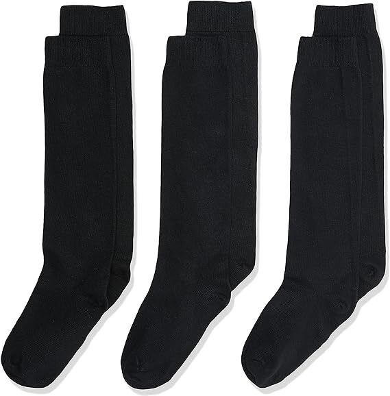 12x Pairs School Uniform Knee High Socks Cotton Rich Girls Boys Kids Bulk - Black-3