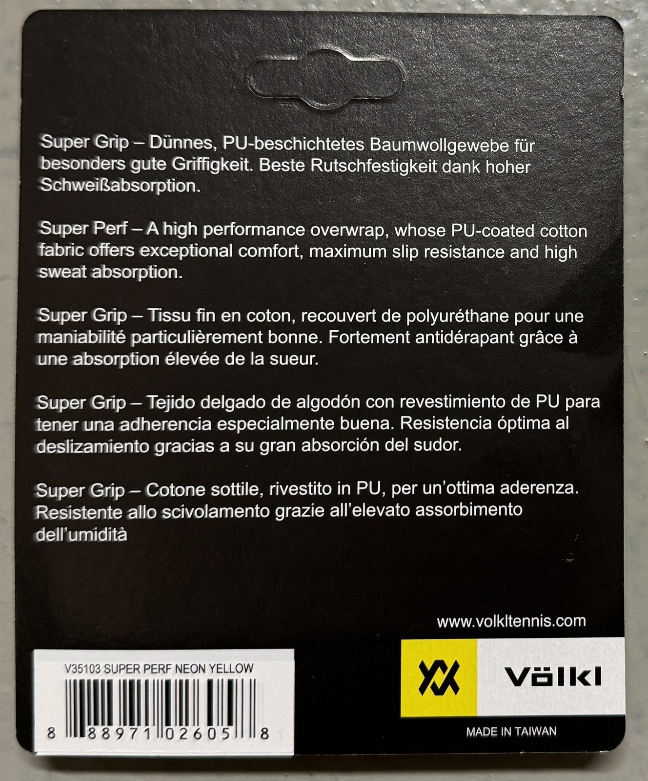 Volkl Super Perf Over Grip Neon Yellow Overgrip Tennis Squash Badminton - 3 Pack-2