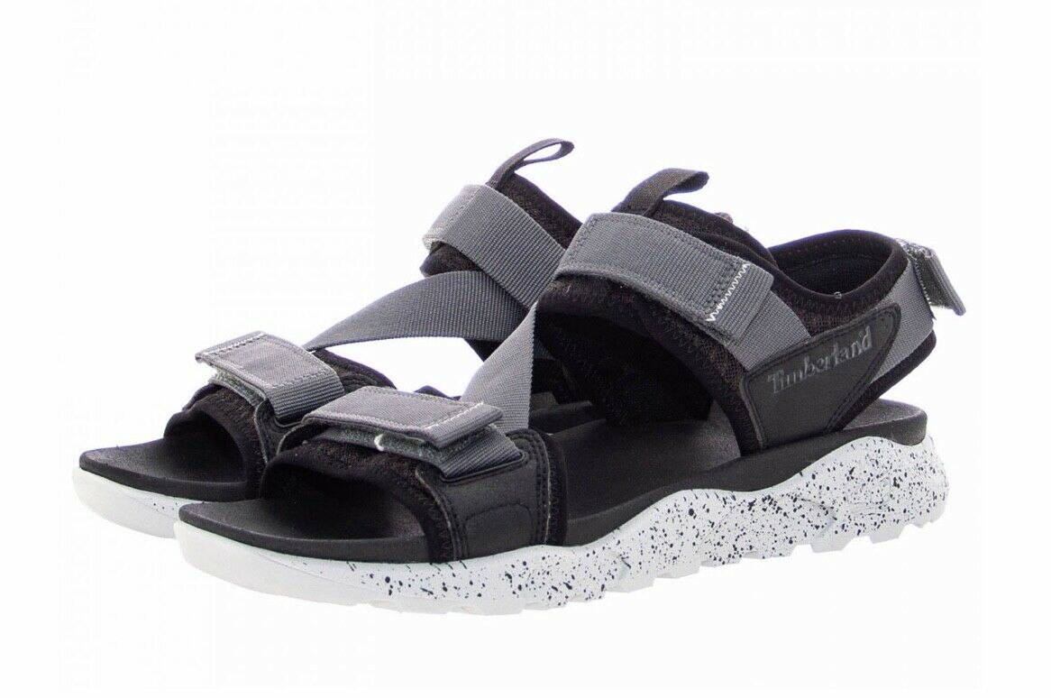 Timberland Mens Ripcord Backstrap Sandals Summer - Black Mesh with Grey-5