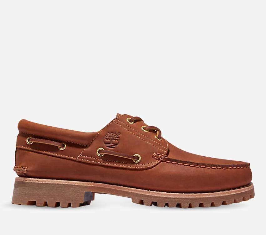 Timberland Mens Authentic Handsewn Boat Shoes Rust Full Grain Leather - Rust-8