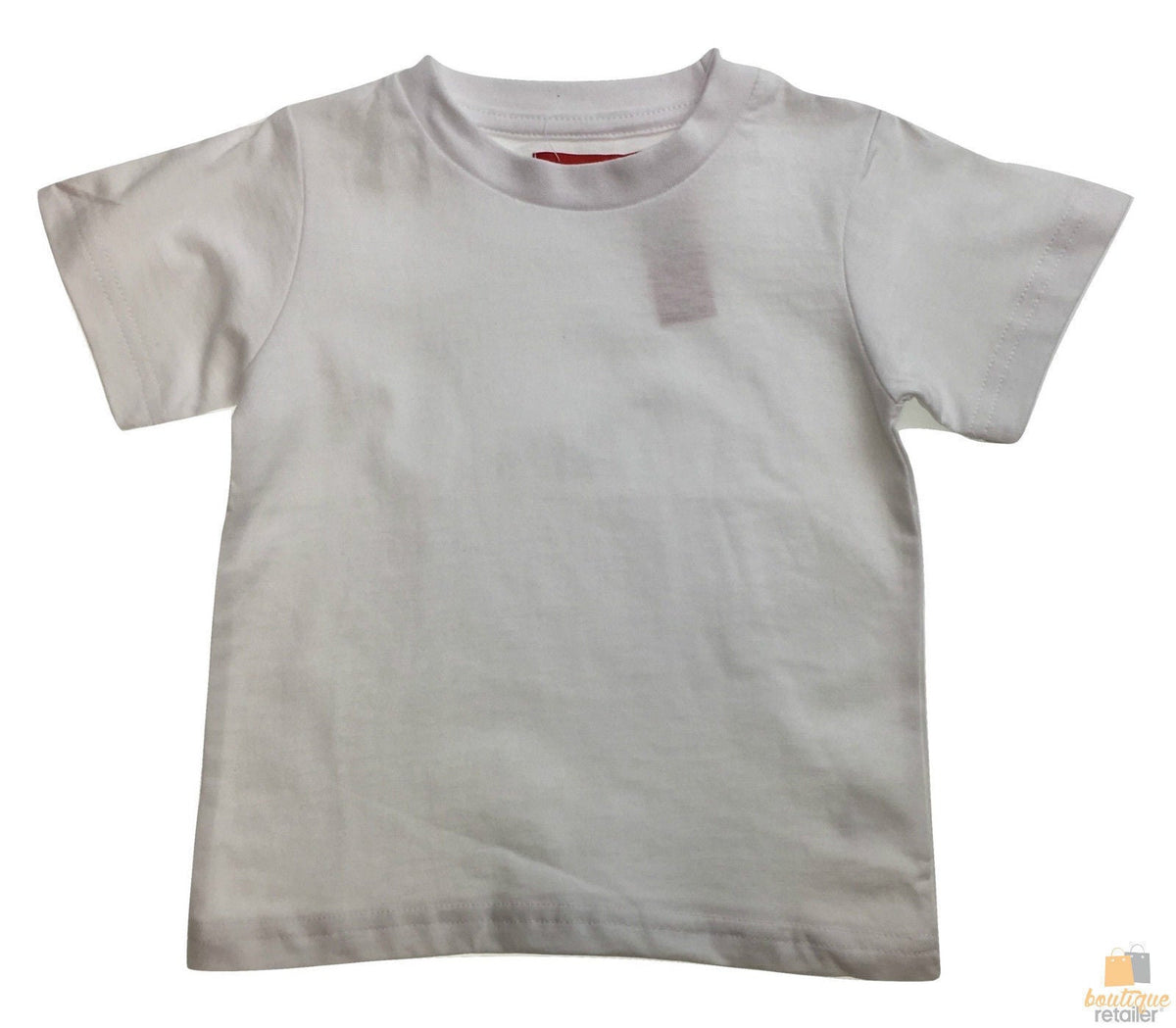 KIDS & TODDLER PLAIN T SHIRT 100% COTTON Basic Blank Tee Top Teen Teenager Crew Kids - White