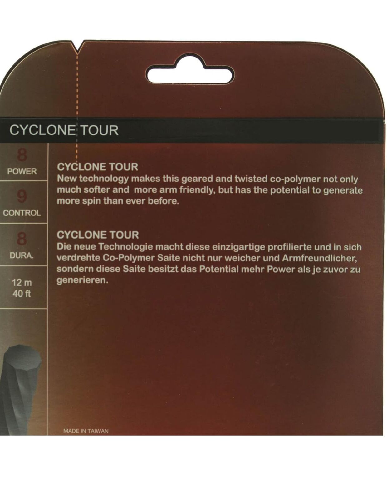 1 Pack Volkl Cyclone Tour 16g/1.30mm Tennis Racquet Strings - Red-3
