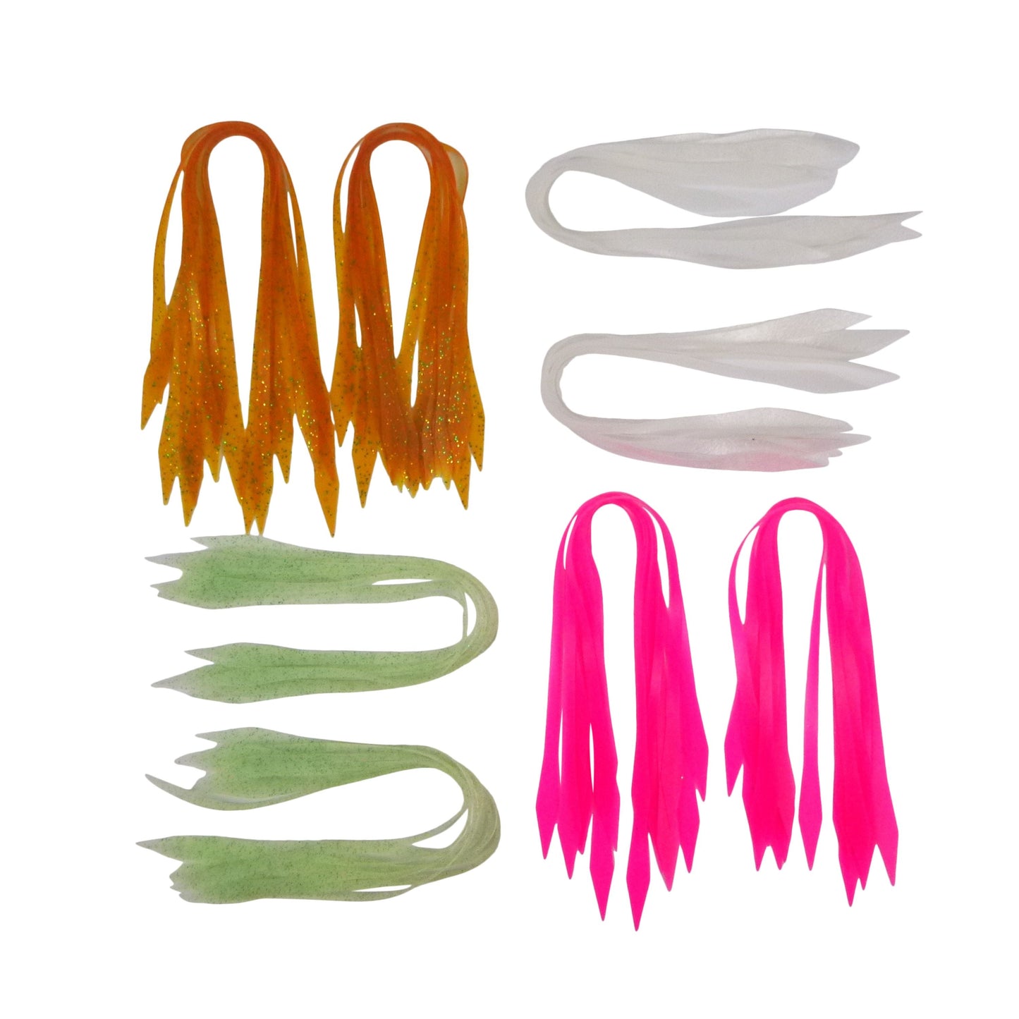 Artizan Silicon Lure Tails, Lumo Green, Pack of 20-2