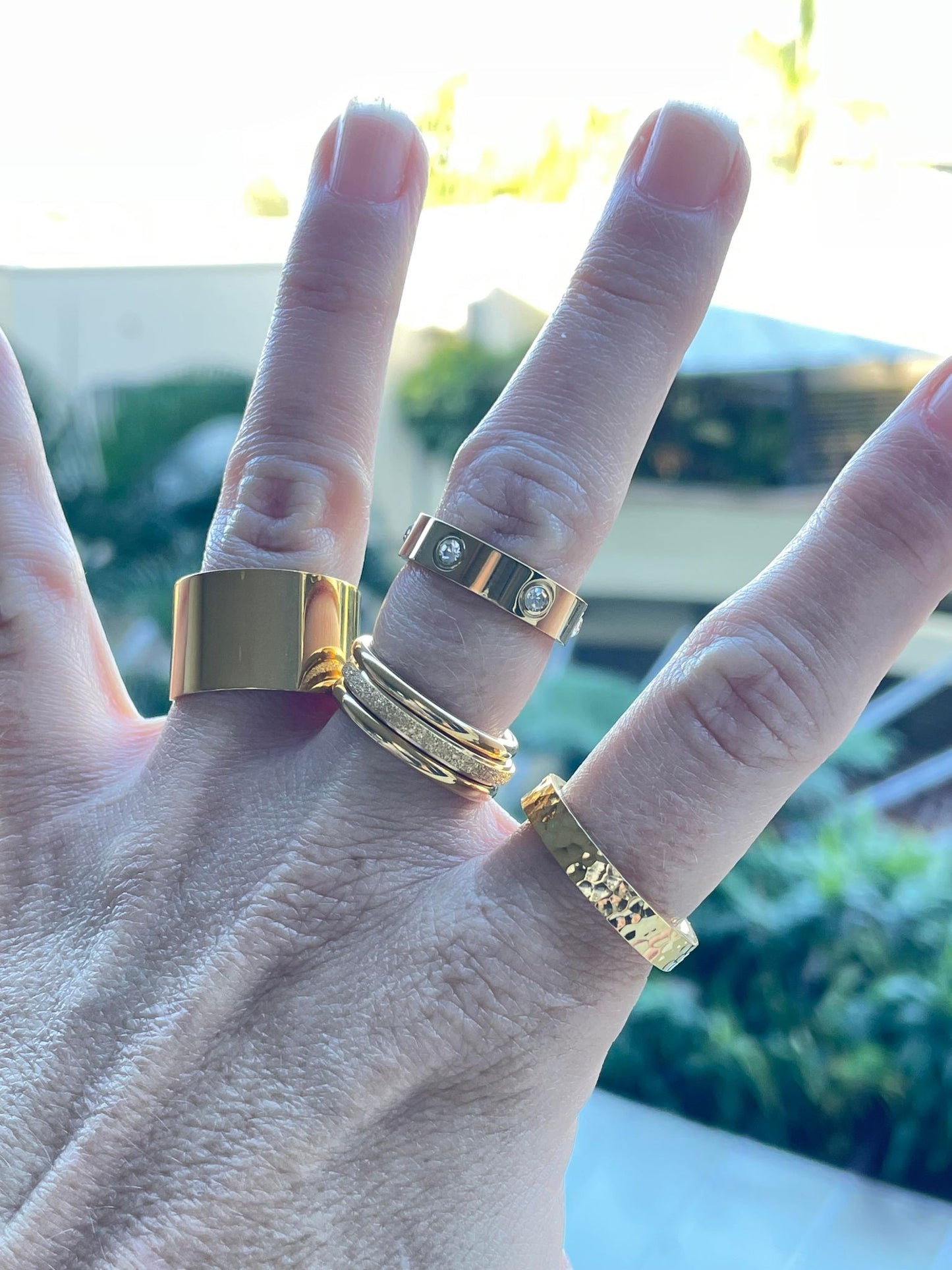 Three is better than one gold rings - size 7 – Tarnish Proof Jewellery-2
