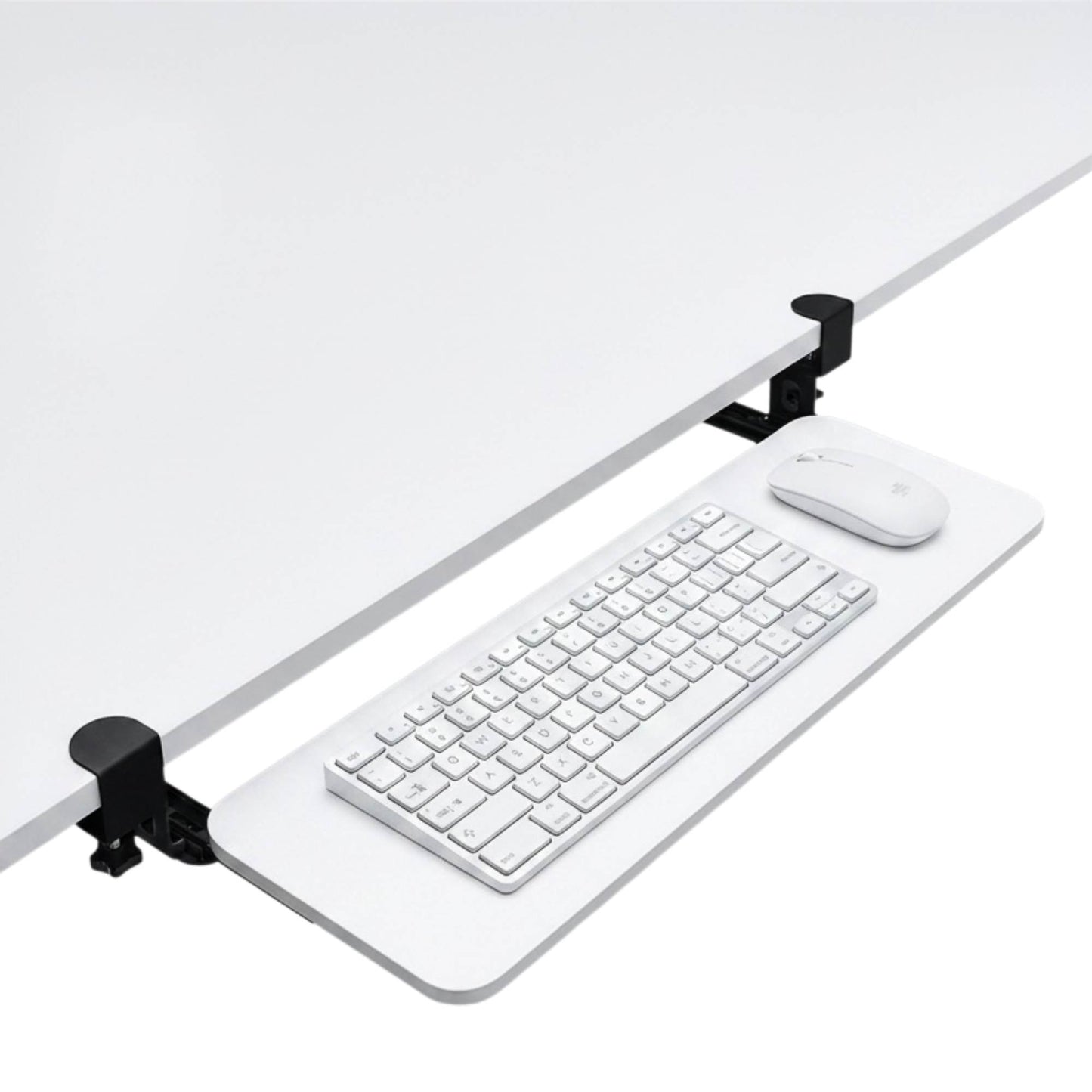 Tooleroo Computer Keyboard Tray Under Desk Clamp On Pull Out 65cm - White-0