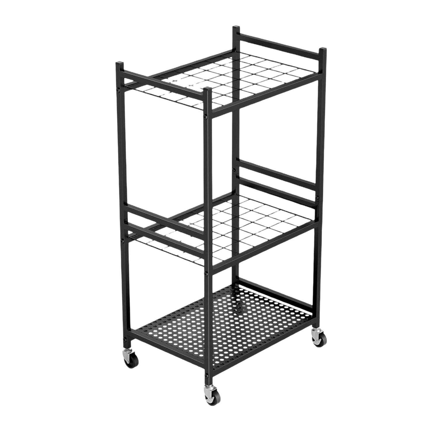 Tooleroo Garden Tool Organiser Rack - Rolling Storage Trolley for Yard Garage-0