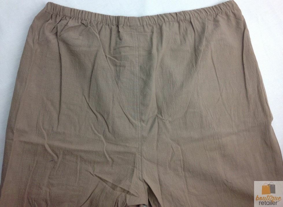 Womens PLUS SIZE 3/4 Shorts Capri 100% COTTON Elastic Trousers-9