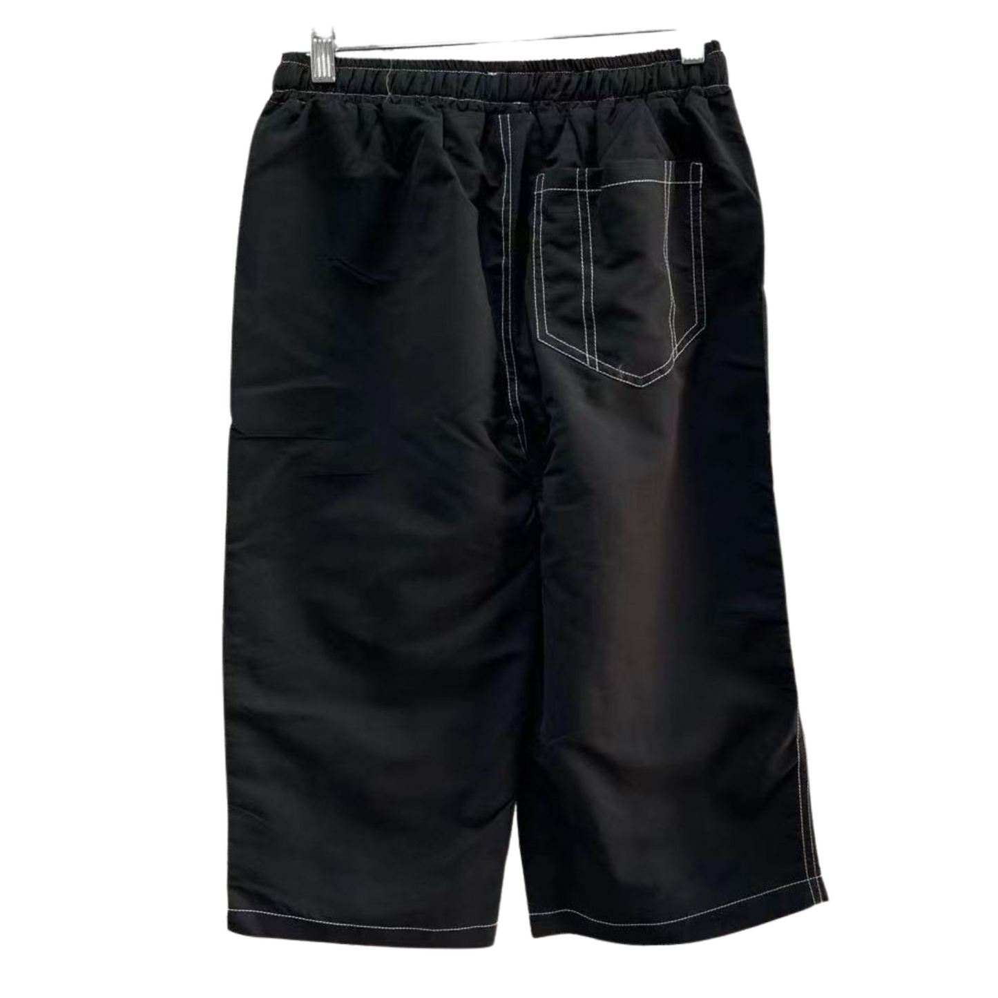 Mens 3/4 Longer Length Microfibre Cargo Shorts Bottoms - Black-3