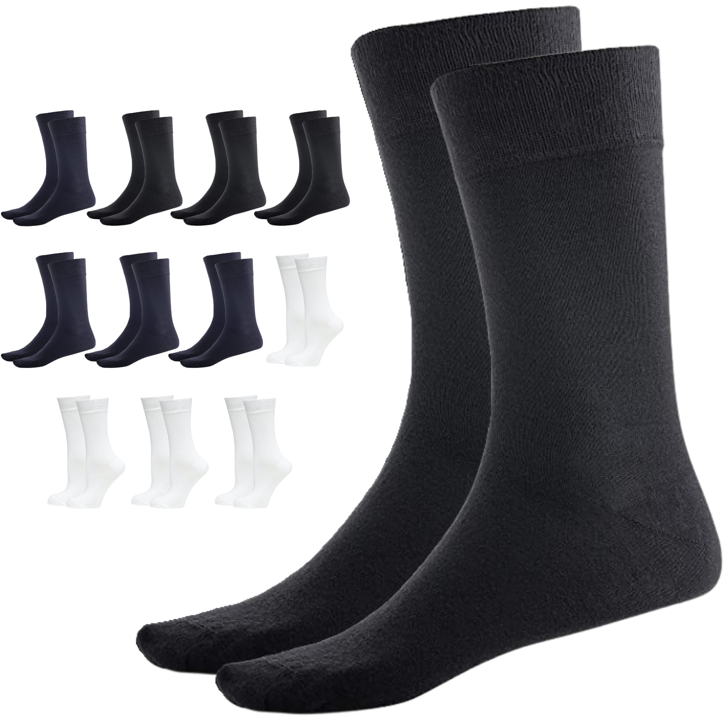 12 Pairs BAMBOO SOCKS Crew Natural Eco Healthy Enviro Unisex Business Work BULK-11