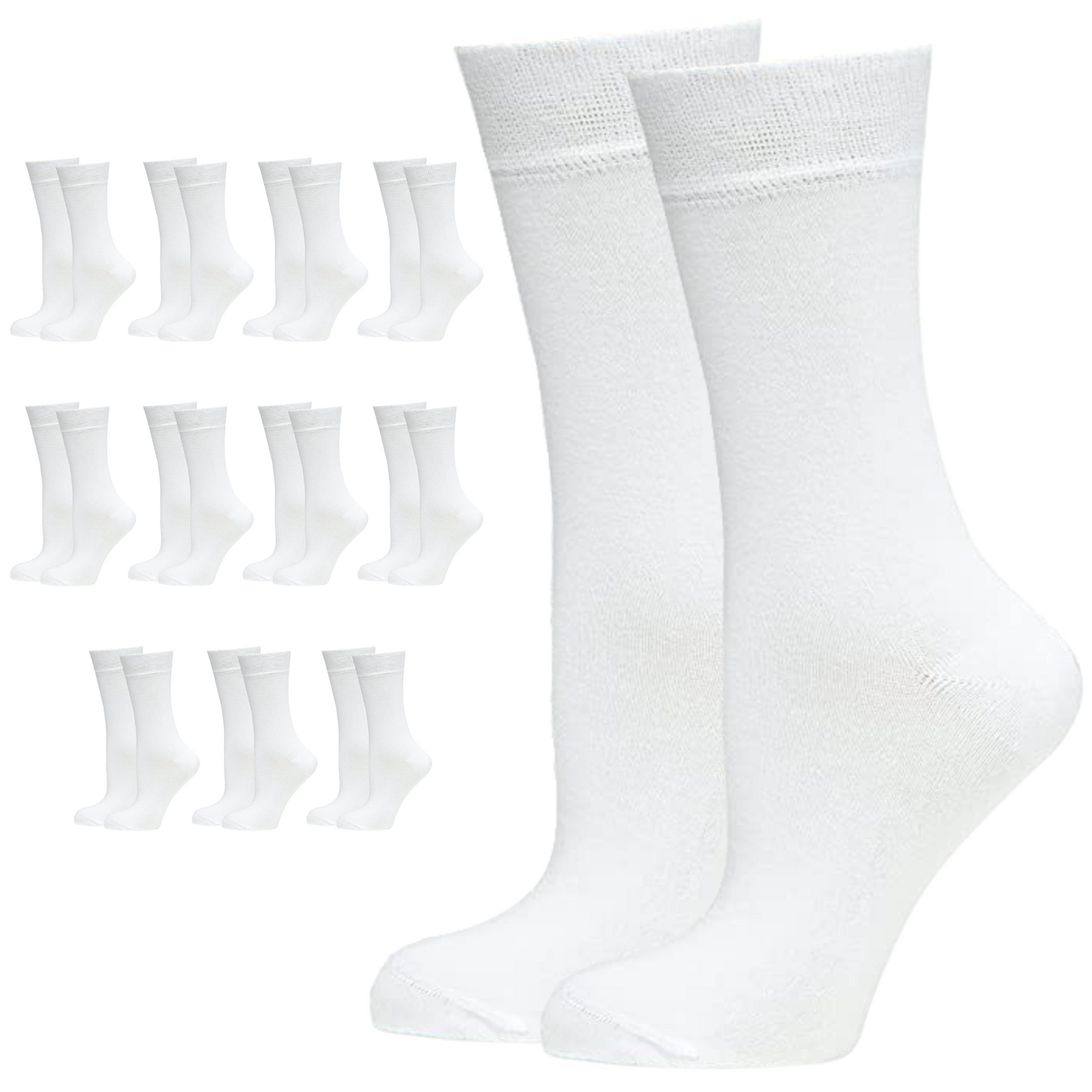 12 Pairs BAMBOO SOCKS Crew Natural Eco Healthy Enviro Unisex Business Work BULK-5
