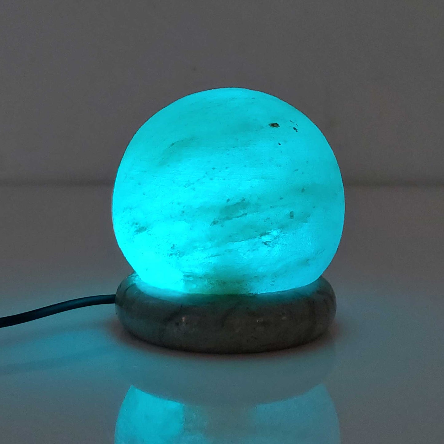 USB Colour Changing Salt Himalayan Lamp - Ball Sphere Shape Pink Rock LED Light-4