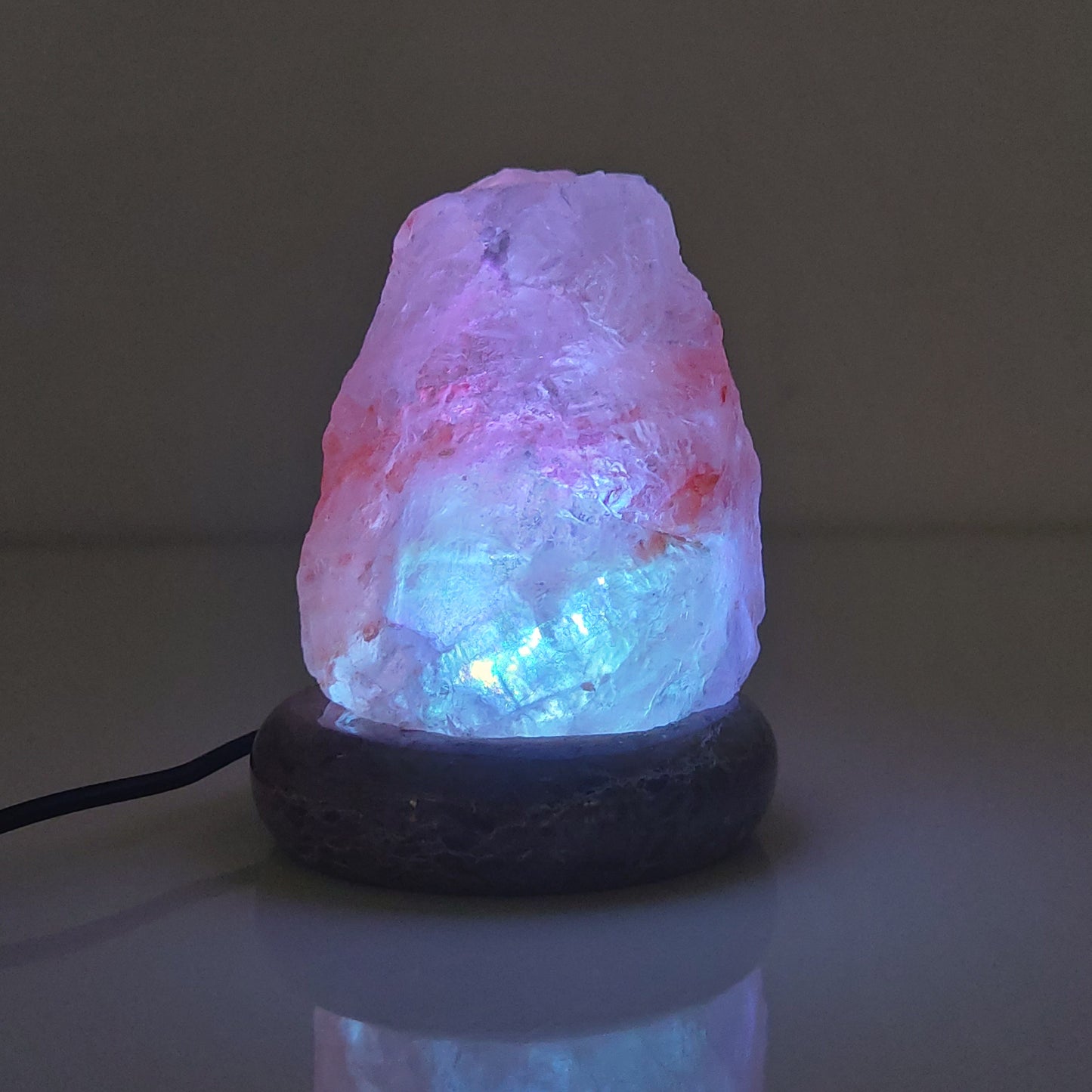 USB Colour Changing Salt Himalayan Lamp - Natural Shape Pink Rock LED Light-4