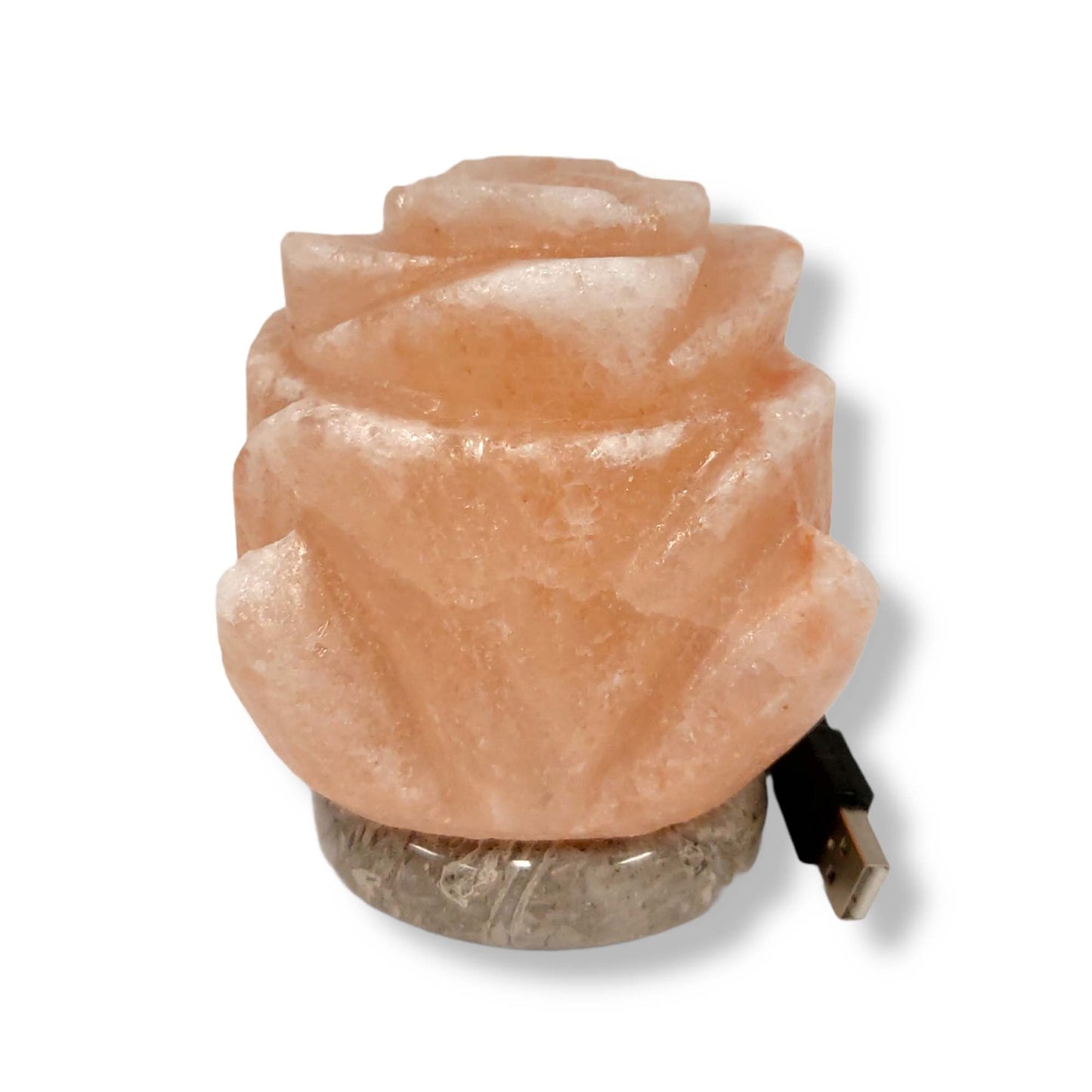 USB Himalayan Pink Rock Salt Lamp - Carved Shape Crystal LED Light-9