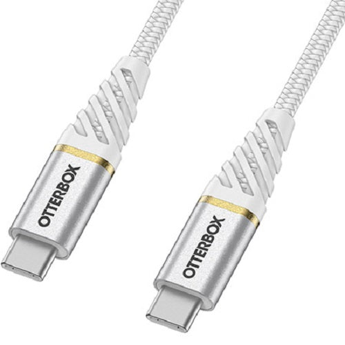 OTTERBOX USB-C to USB-C Fast Charge Cable 2M Orange Premium - Cloud Sky White - Proven rugged, tough