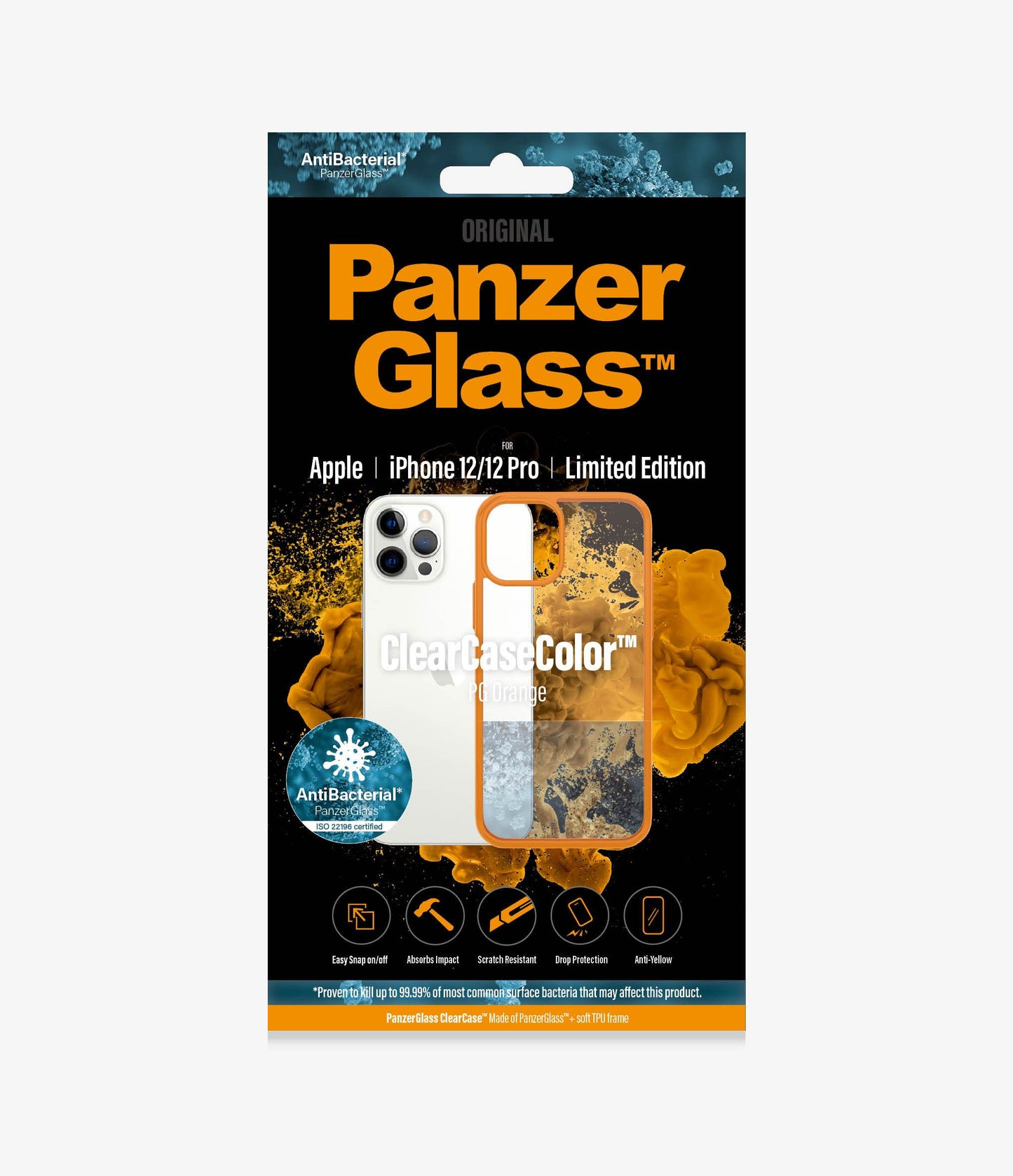 PANZER GLASS ClearCaseColor Apple iPhone 12/12 Pro - PanzerGlass Orange Limited Edition (0283) Most powerful ClearCase ever