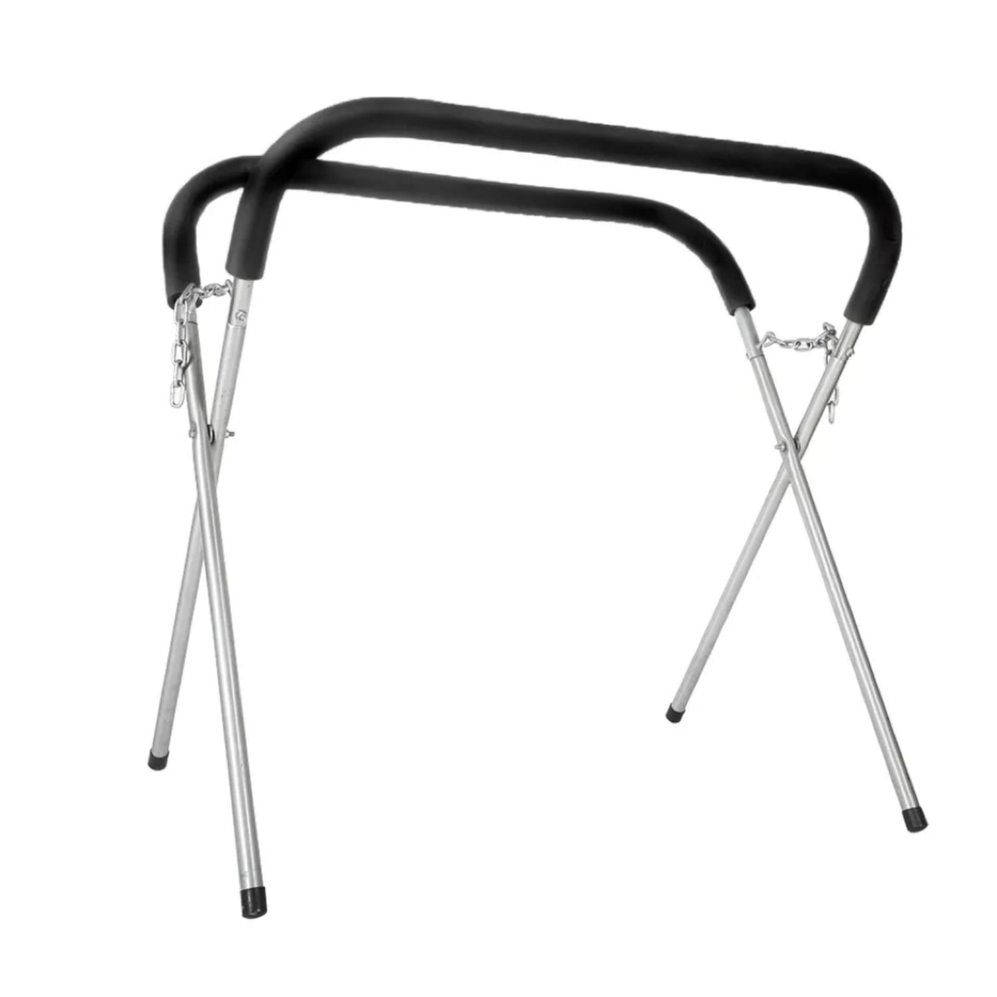 RYNOMATE 2x Adjustable Straight Leg Work Bench Panel Stand (Black) RNM-WBPS-100-QL