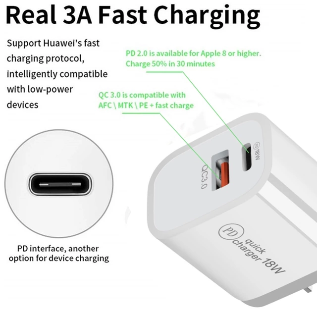 BDI 18W PD Quick Charger AU plug with USB and Type C Port SDC-18WACB -2pack
